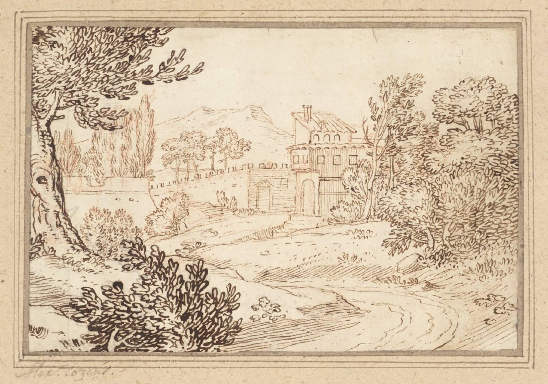 An Italian Villa among Trees by Alexander Cozens