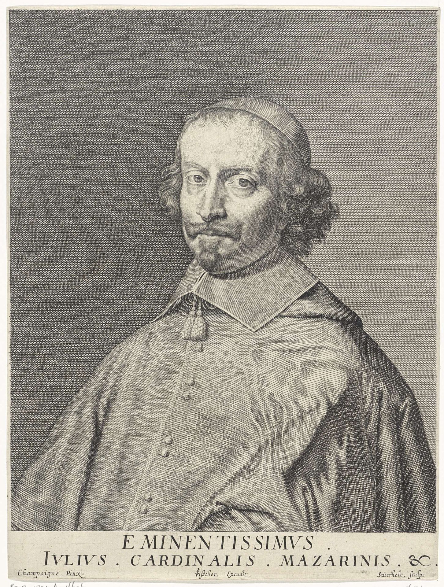 Portret van kardinaal Giulio Raimondo Mazarino by François Stuerhelt