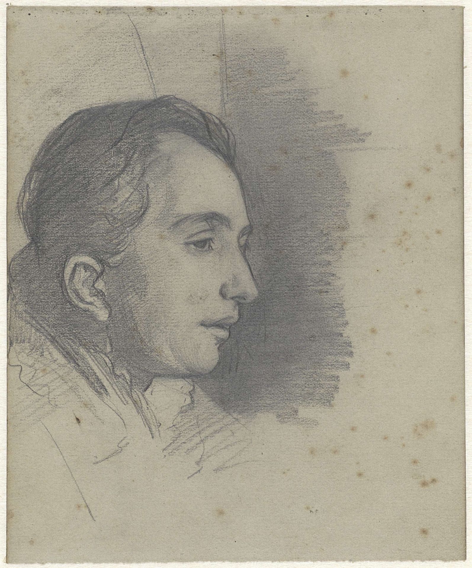 Portret van een man, naar rechts by Jac van Looij