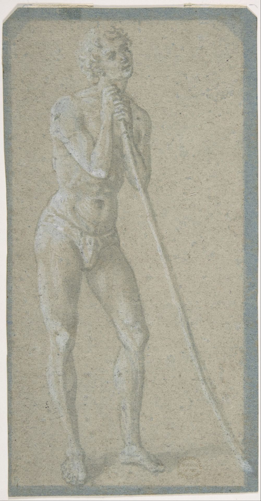 Standing Youth Leaning on a Long Staff (recto); Seated Man (verso) by Domenico Veneziano