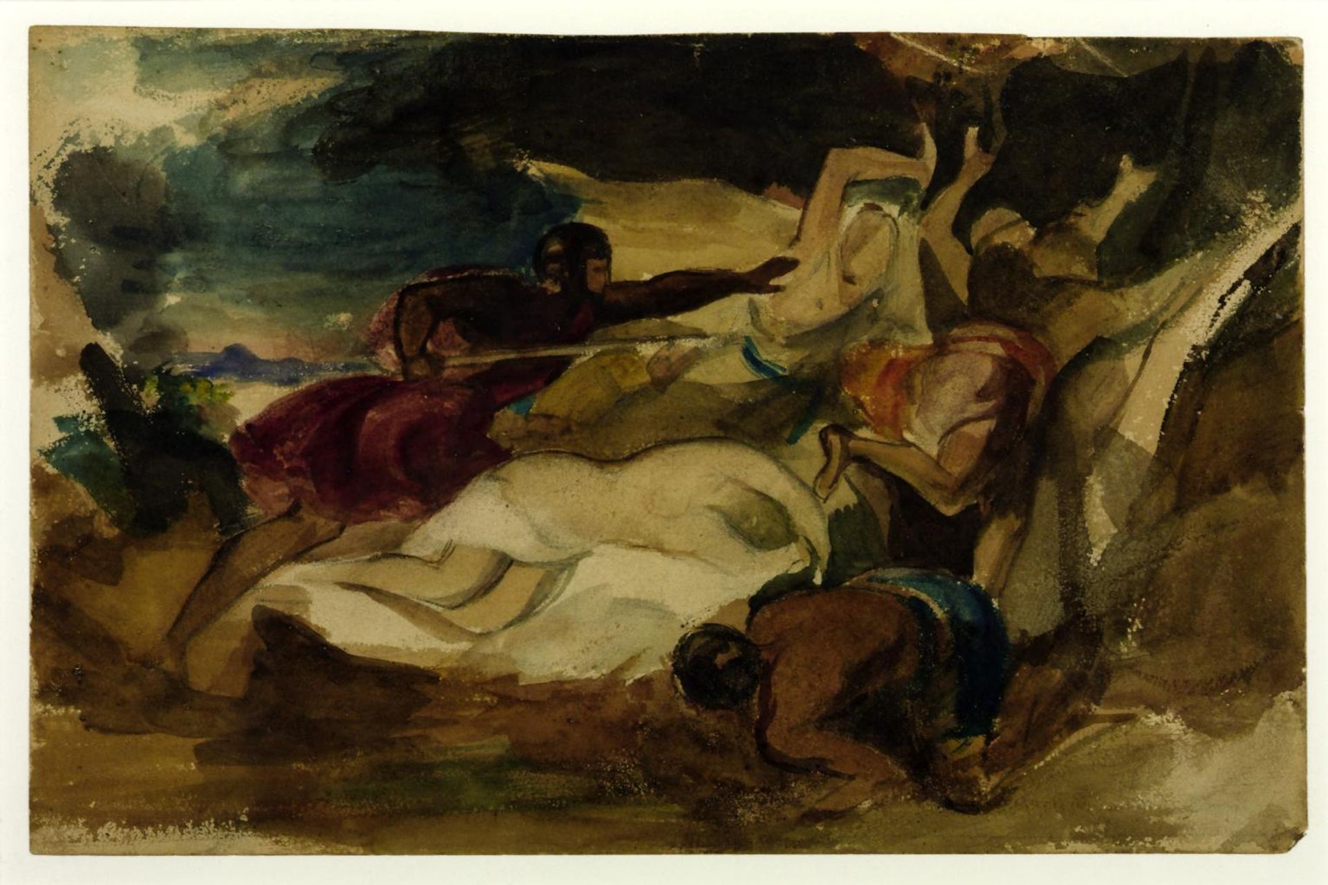 Study for ‘Sir Calepine Rescuing Serena’ by  William  the Younger Hilton