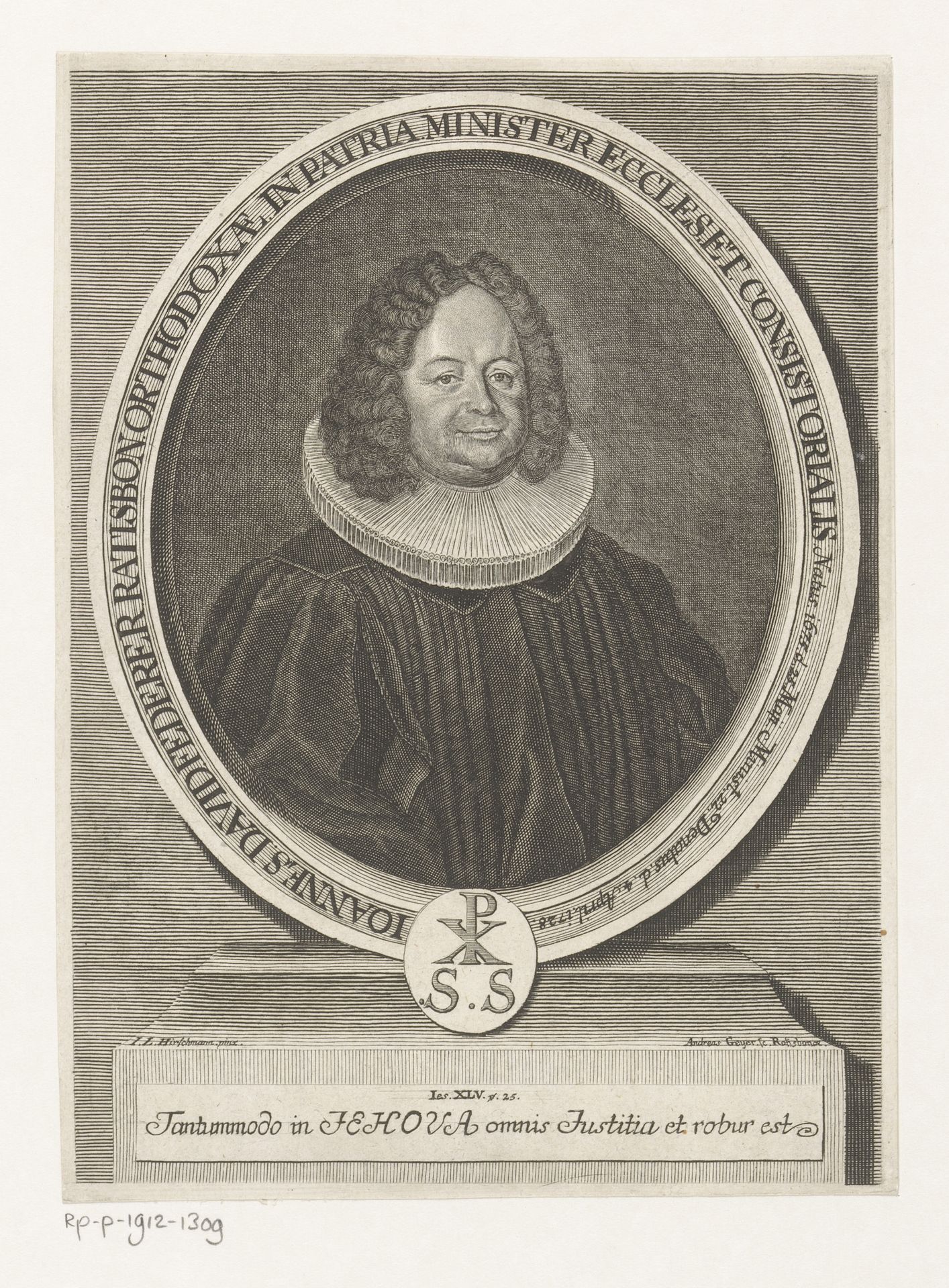 Portret van Johann David Federer by Andreas Geyer