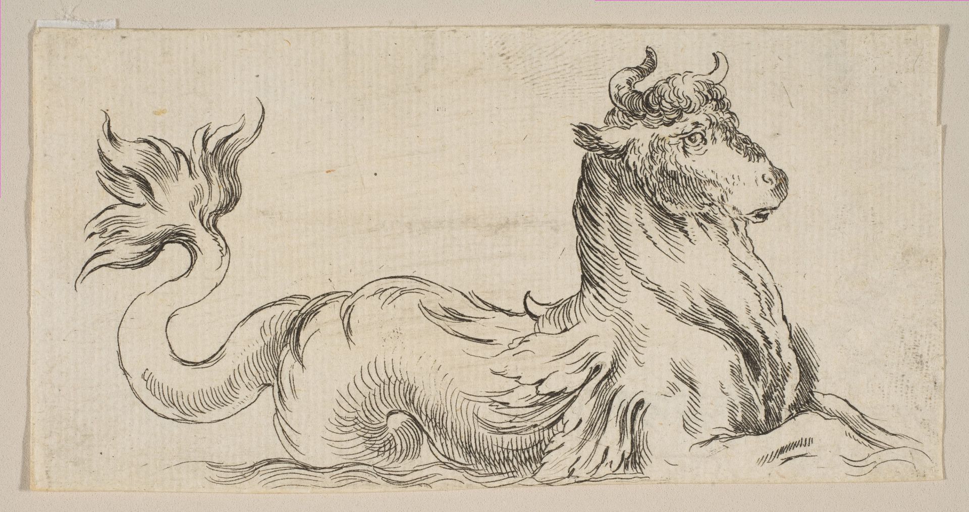 Plate 9: Marine Bull, from "Various figures and doodles" (Diverses figures et griffonnemens) by Stefano della Bella