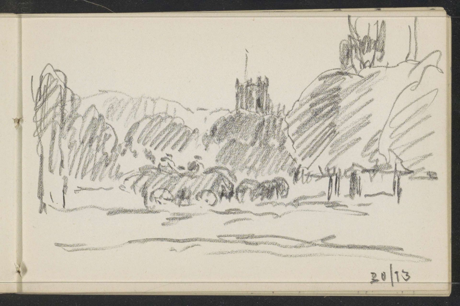 Gezicht op de toren van de Parochiekerk te Dedham by Alexander Shilling