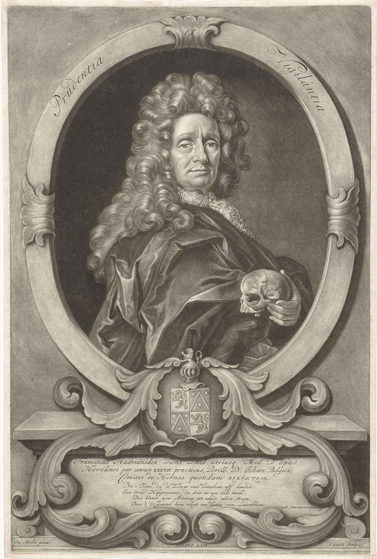 Portret van Franciscus Hadrianides Piens by Jacob Gole