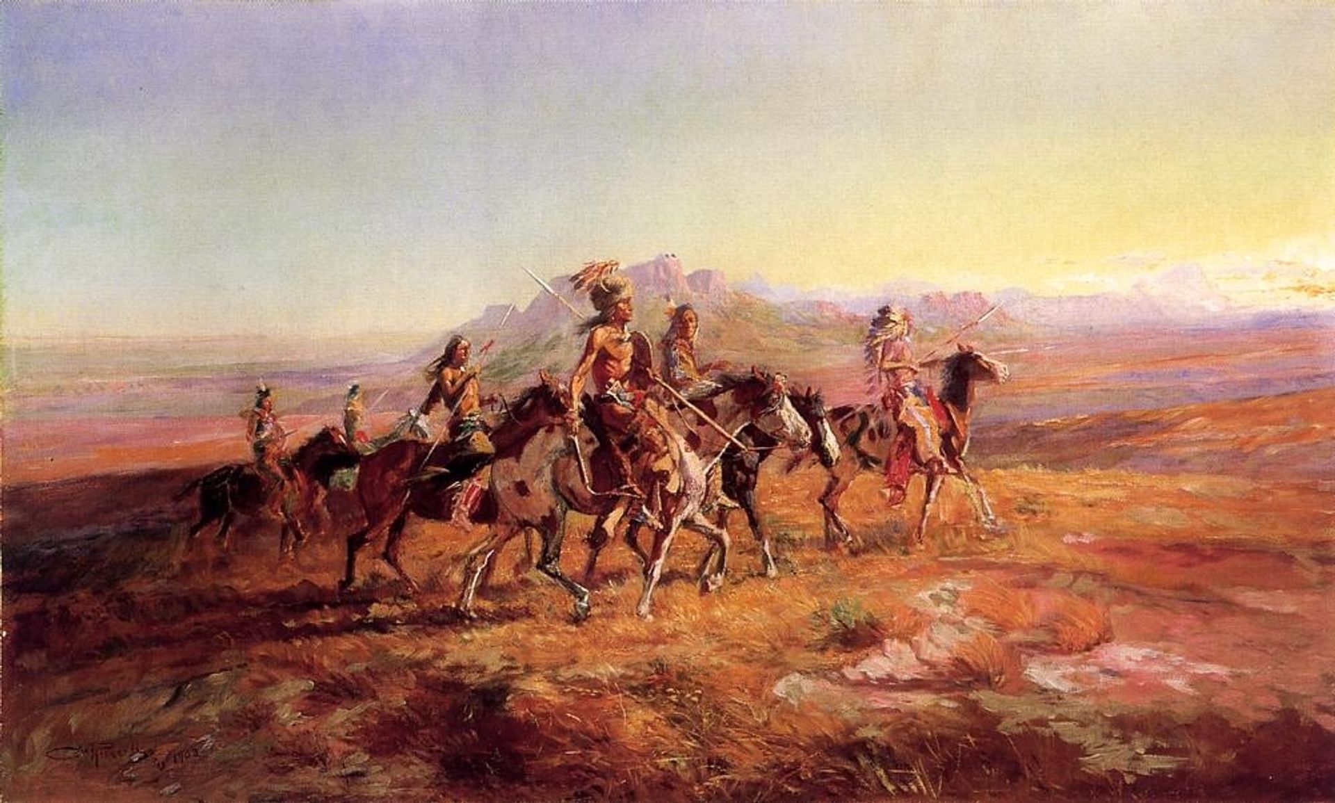 Sun River War Party by Charles M. Russell