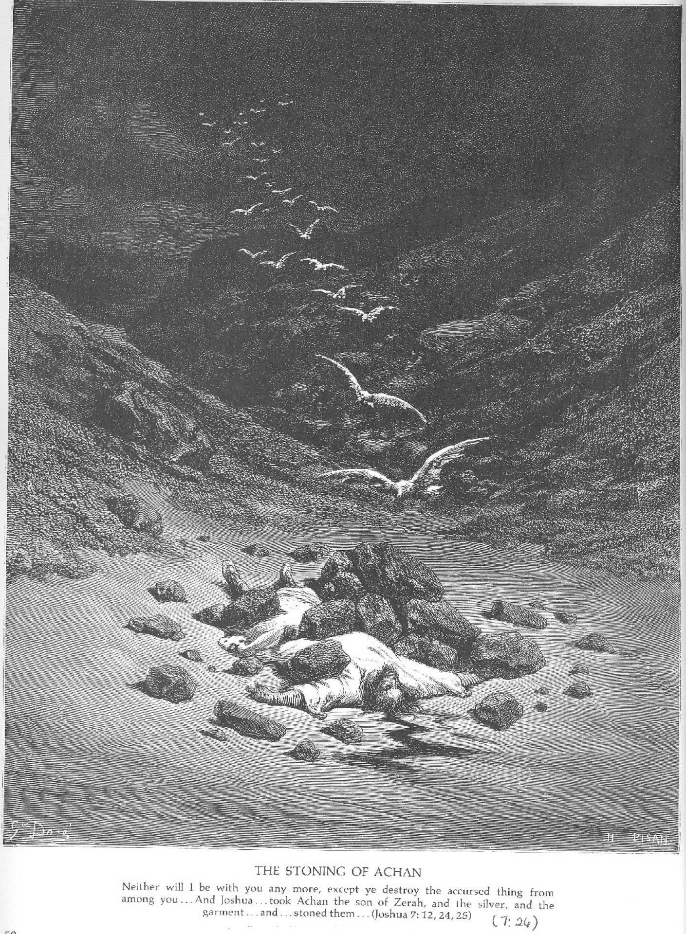 Achan Is Stoned to Death by Gustave Dore