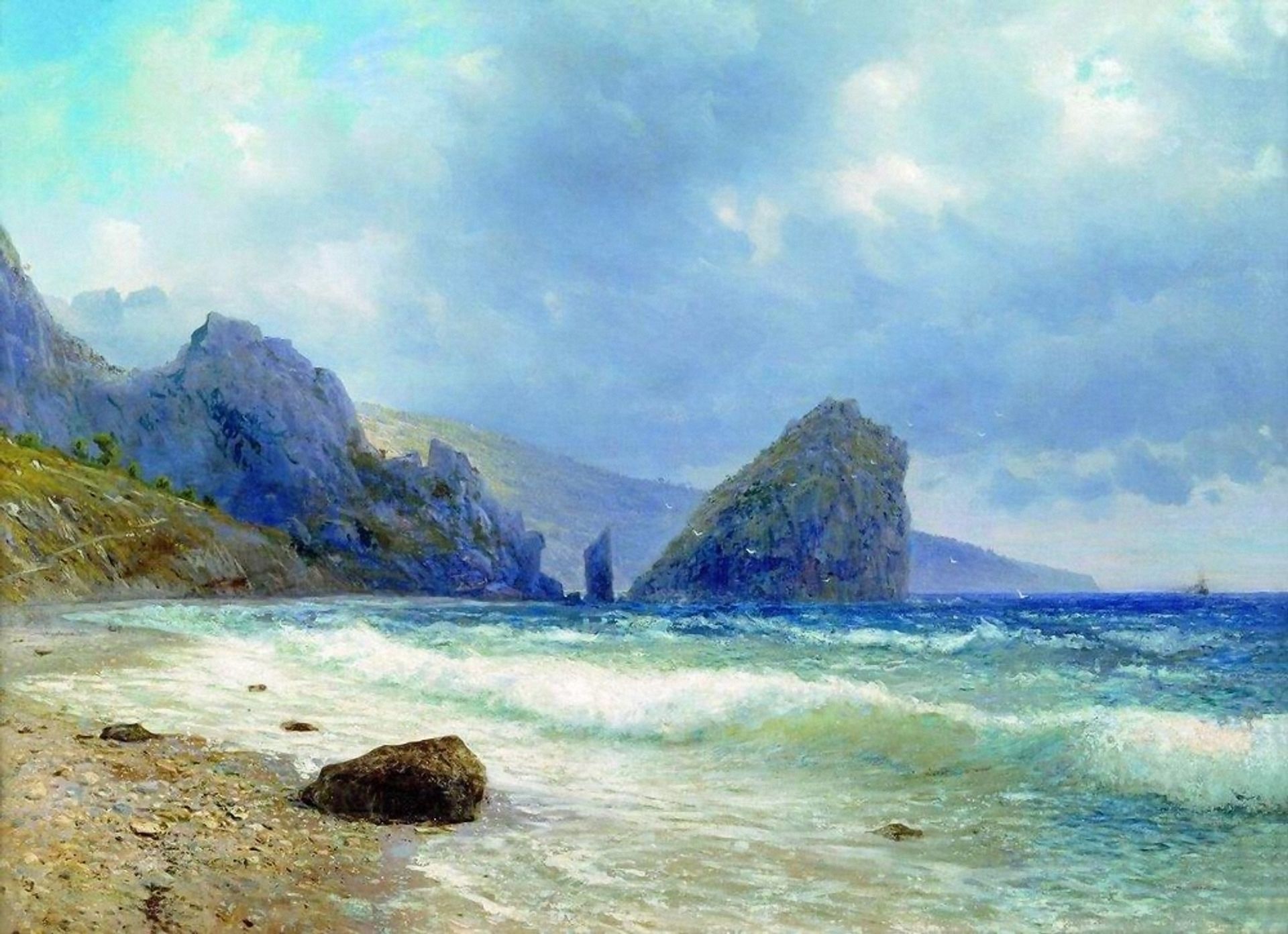 Crimea. Monk and Diva Rocks. by Lev Lagorio