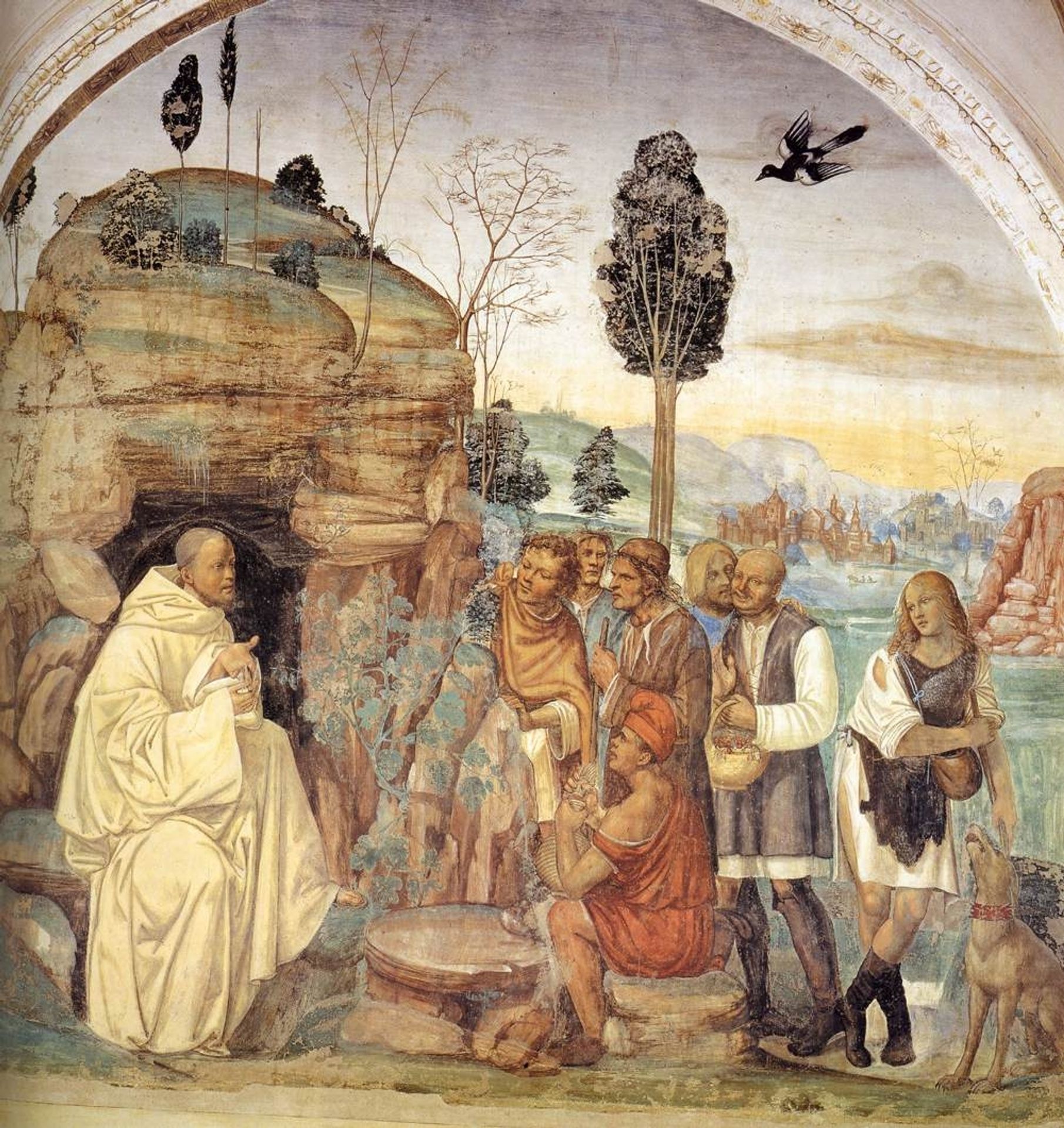 Life of St Benedict, Scene 7. Benedict Instructs the Peasants by Il Sodoma