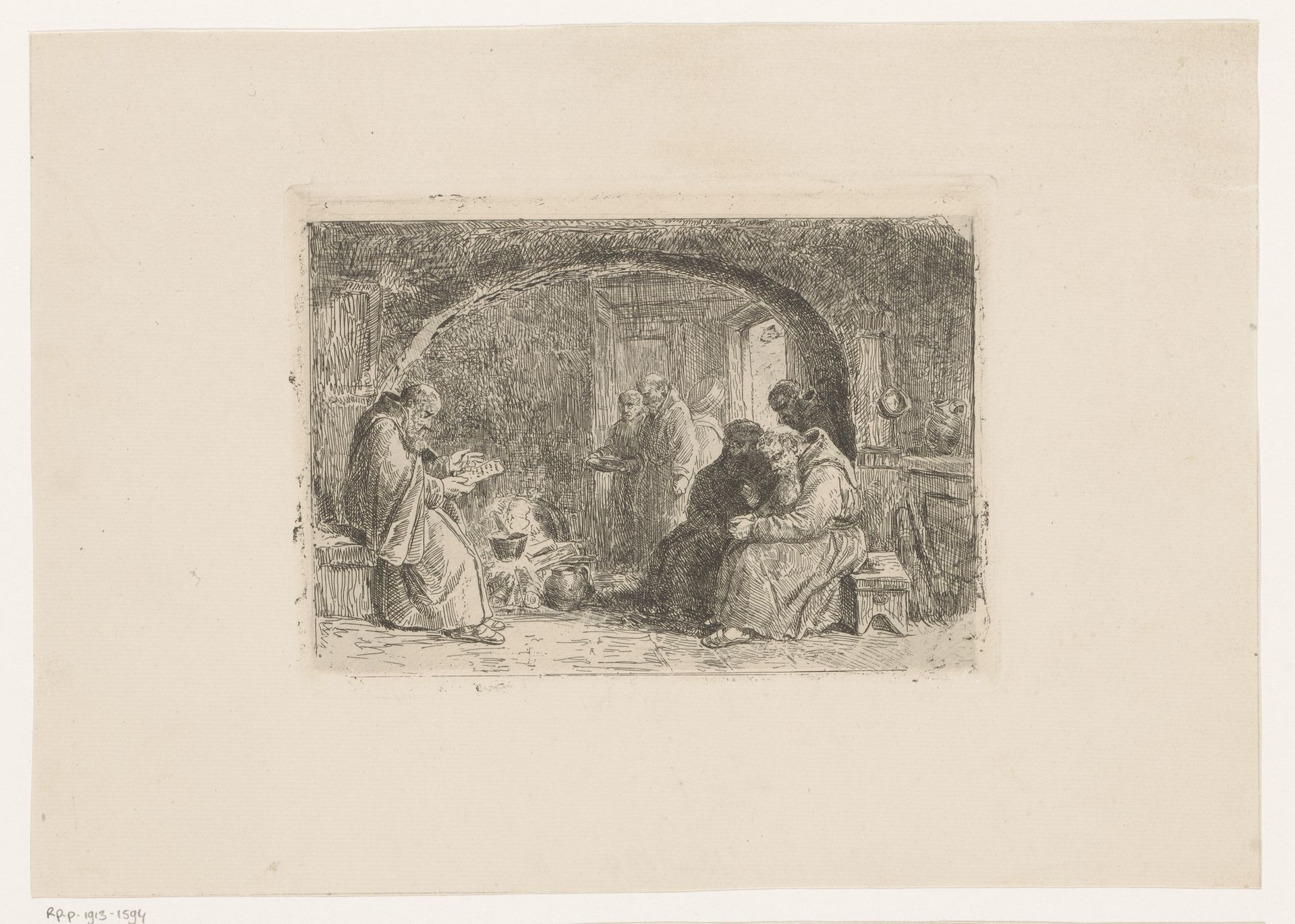 Monniken in een keuken by Joseph Meganck