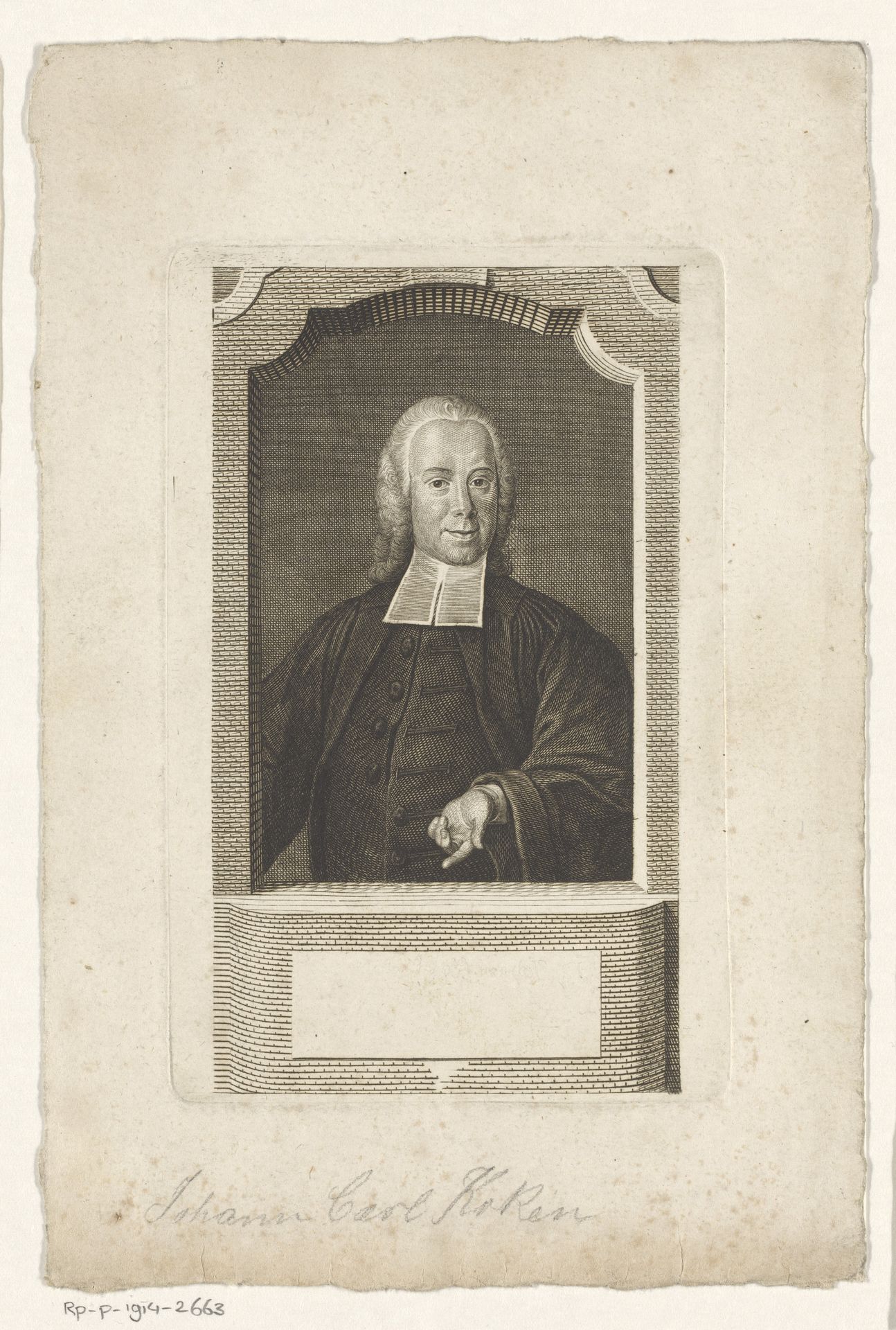 Portret van Johann Carl Koken by Gottlieb Leberecht Crusius