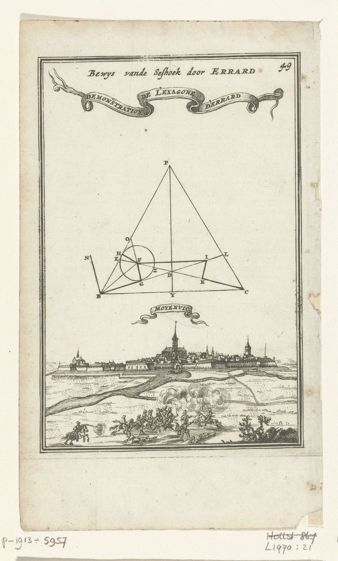 Illustratie voor 'Den Arbeid van Mars' van Allain Manesson Mallet by Romeyn de Hooghe