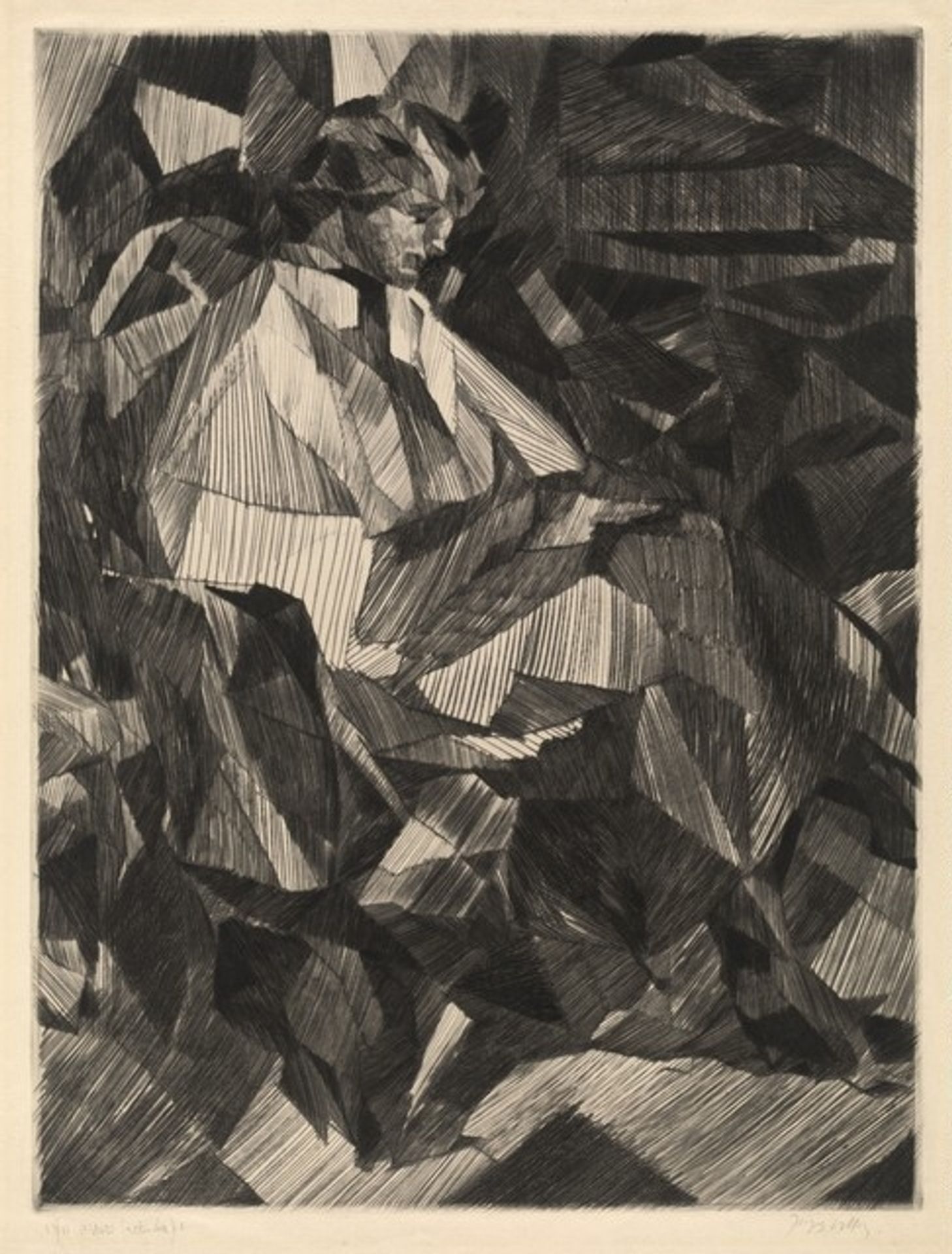 Yvonne D. in Profile (Yvonne Duchamp) by Jacques Villon