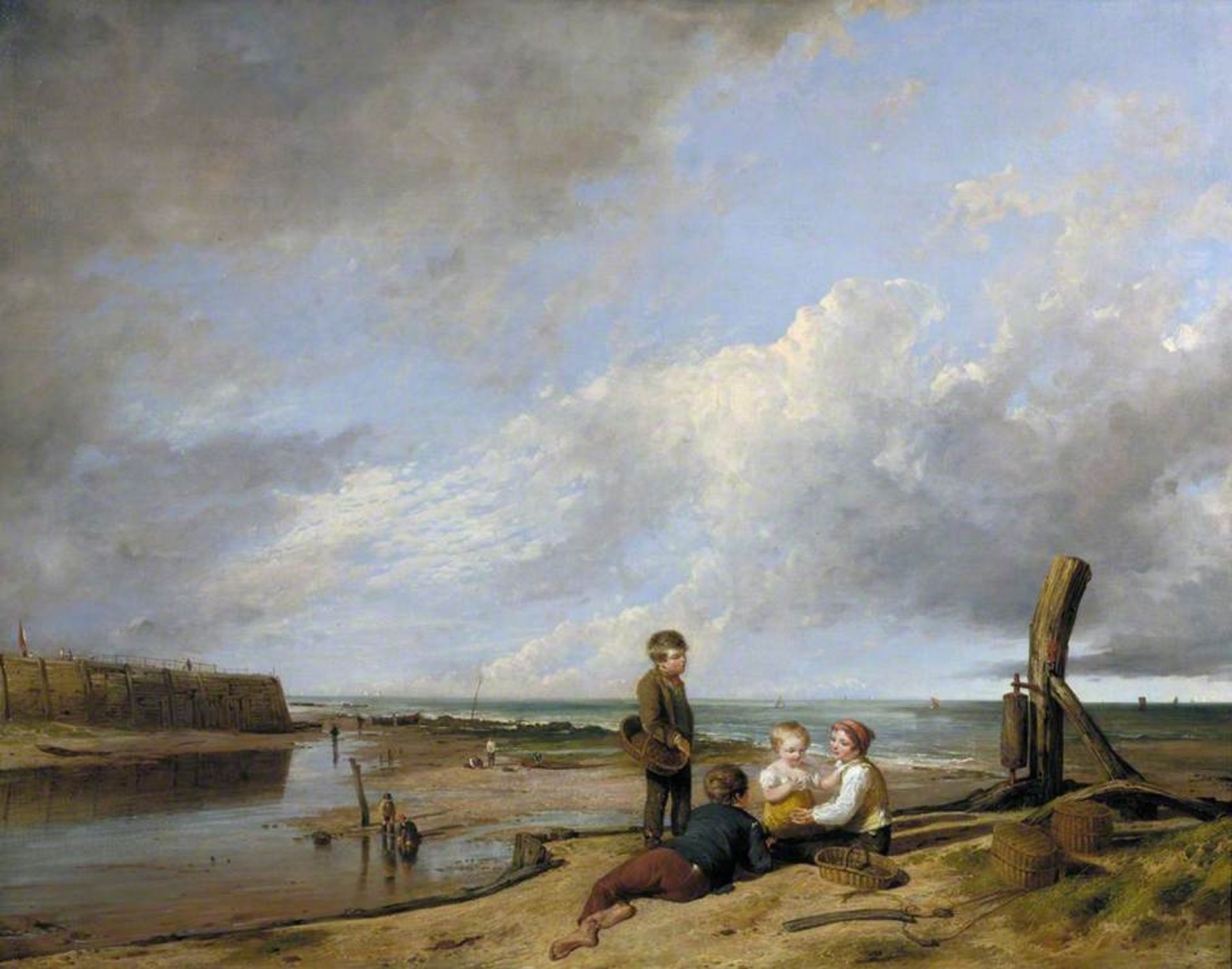Shrimp Boys at Cromer, Norfolk by William Collins