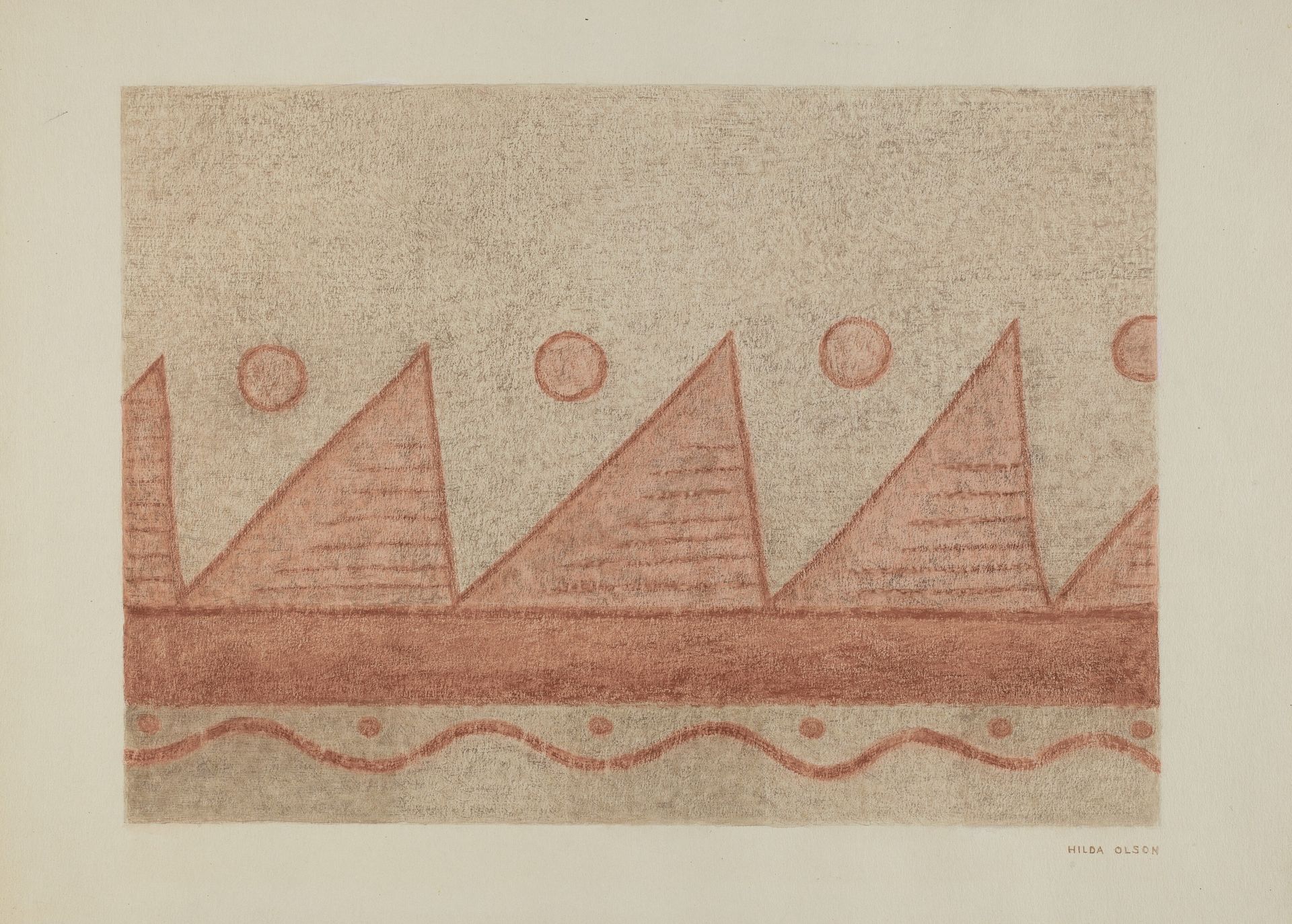 Section of Wall Decoration-Mission San Francisco de Assis (Dolores) by Hilda Olson