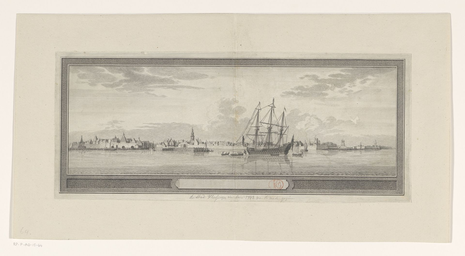 Gezicht op Vlissingen, 1743 by Jan Caspar Philips