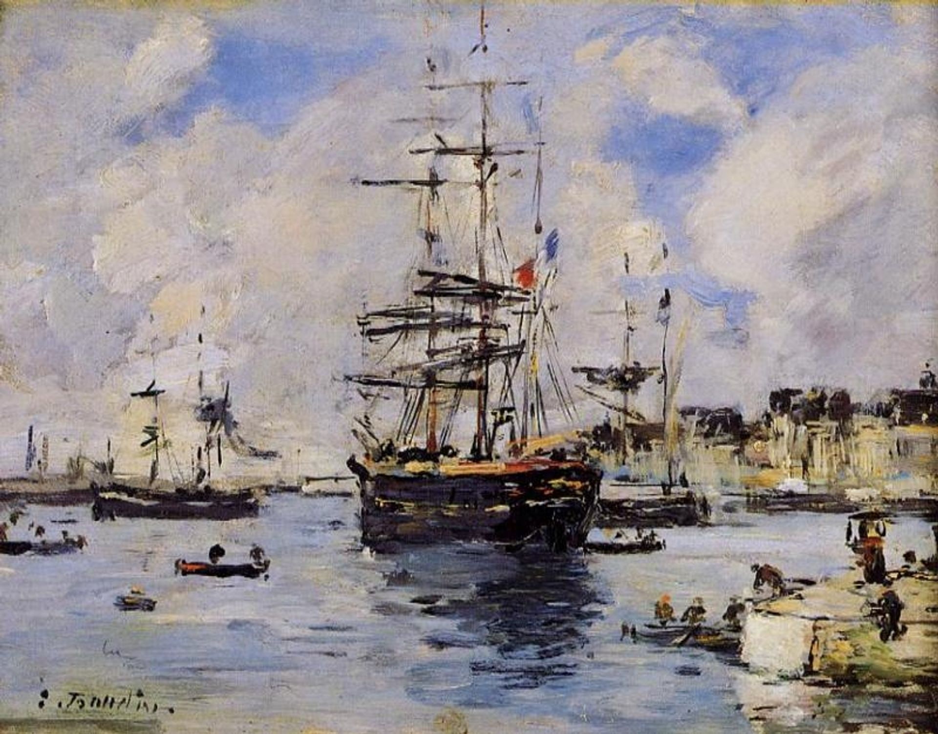 Le Havre. Avent Port. by Eugène Boudin