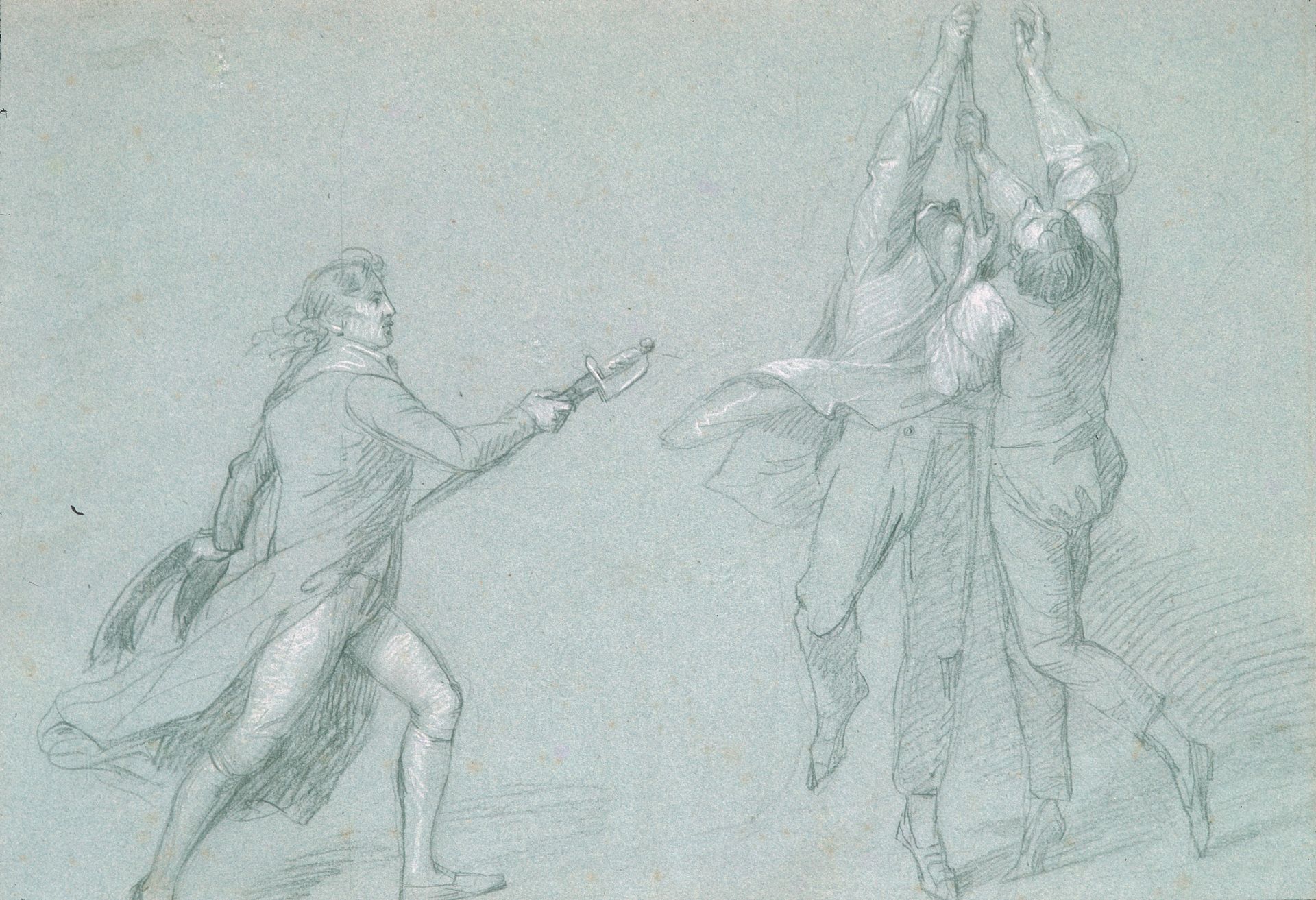 Study for "The Surrender of the Dutch Admiral De Winter to Admiral Duncan, October 11, 1797": Admiral De Winter Raising the Colors by John Singleton Copley