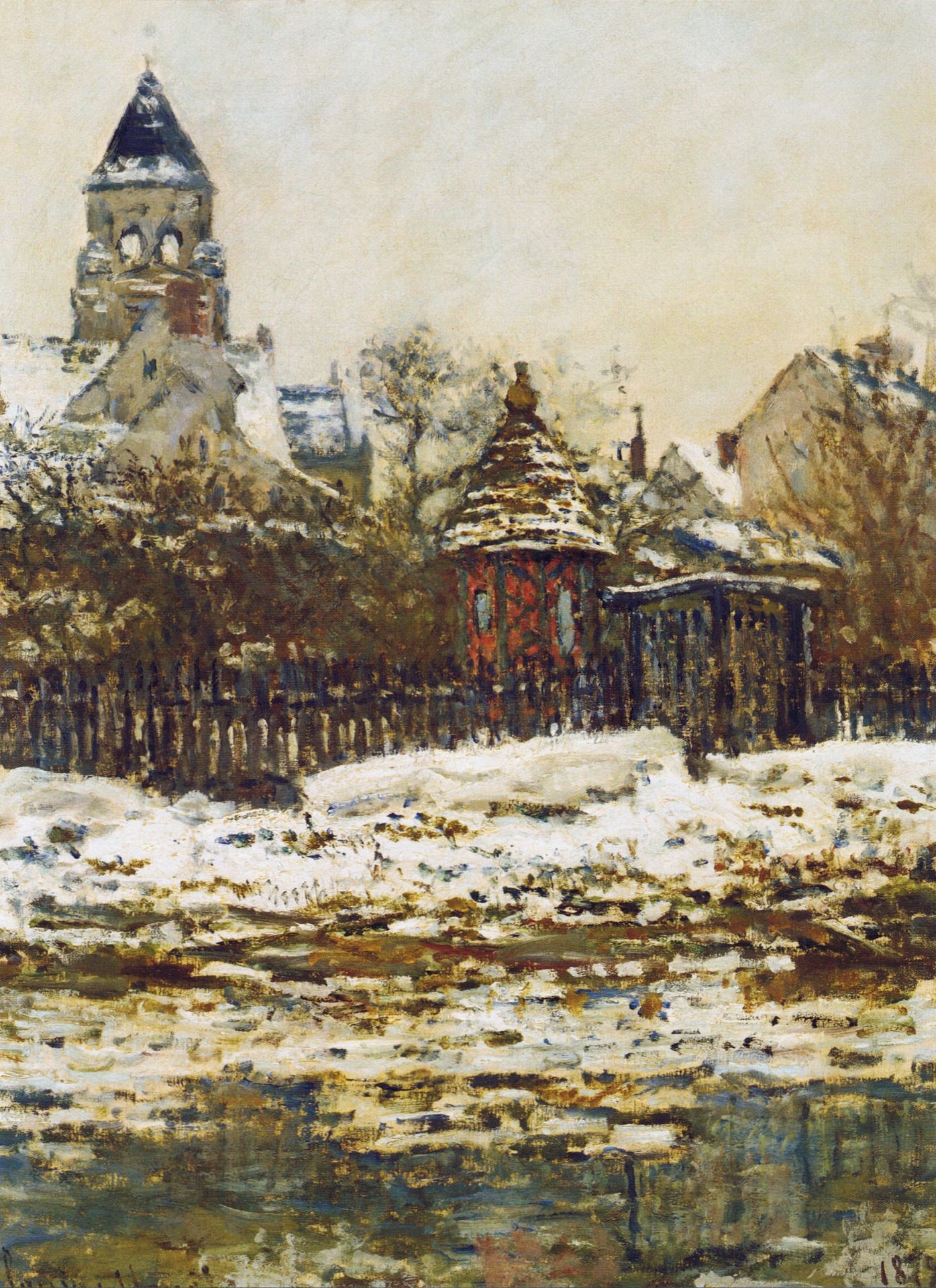 Vetheuil, The Church  in Winter by Claude Monet