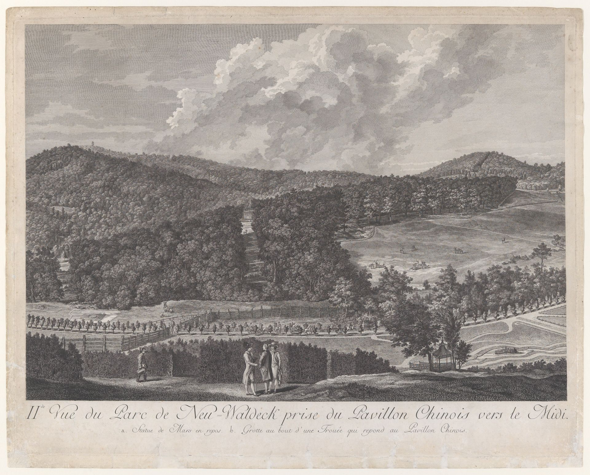IIde Vue du Parc de Neu-Waldeck prise du Pavillon Chinois vers le Midi, from Views of the Park and Gardens of Marshal Count de Lacy at Neu-waldegg by Jakob Matthias Schmutzer