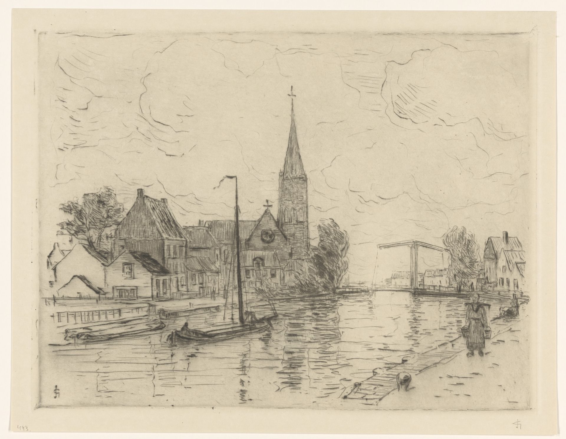 Gezicht op de Vliet in Leidschendam by Carel Nicolaas Storm van 's-Gravesande