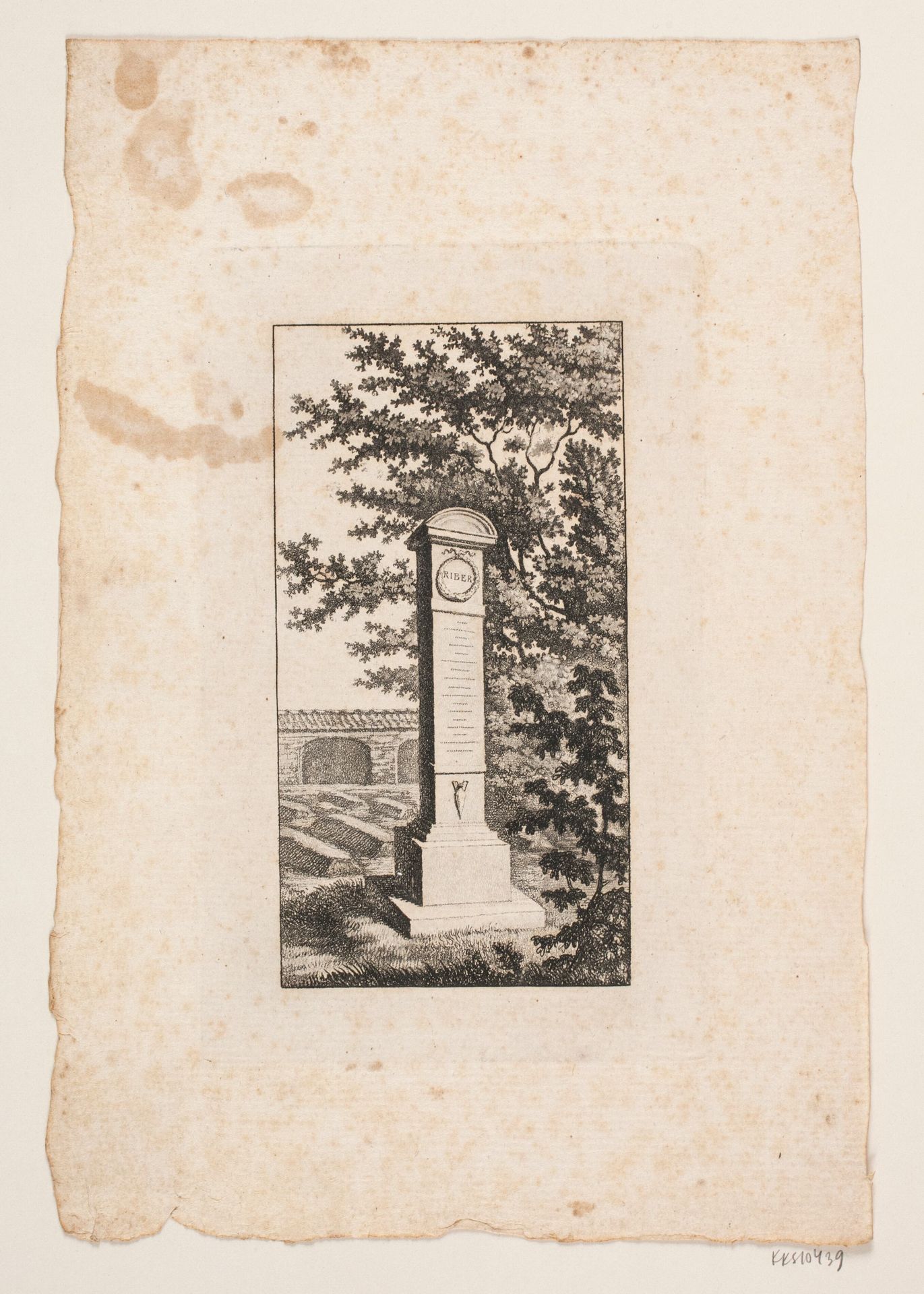 Mindestøtte for forfatteren Hans Vilhelm Riber by J.F. Clemens
