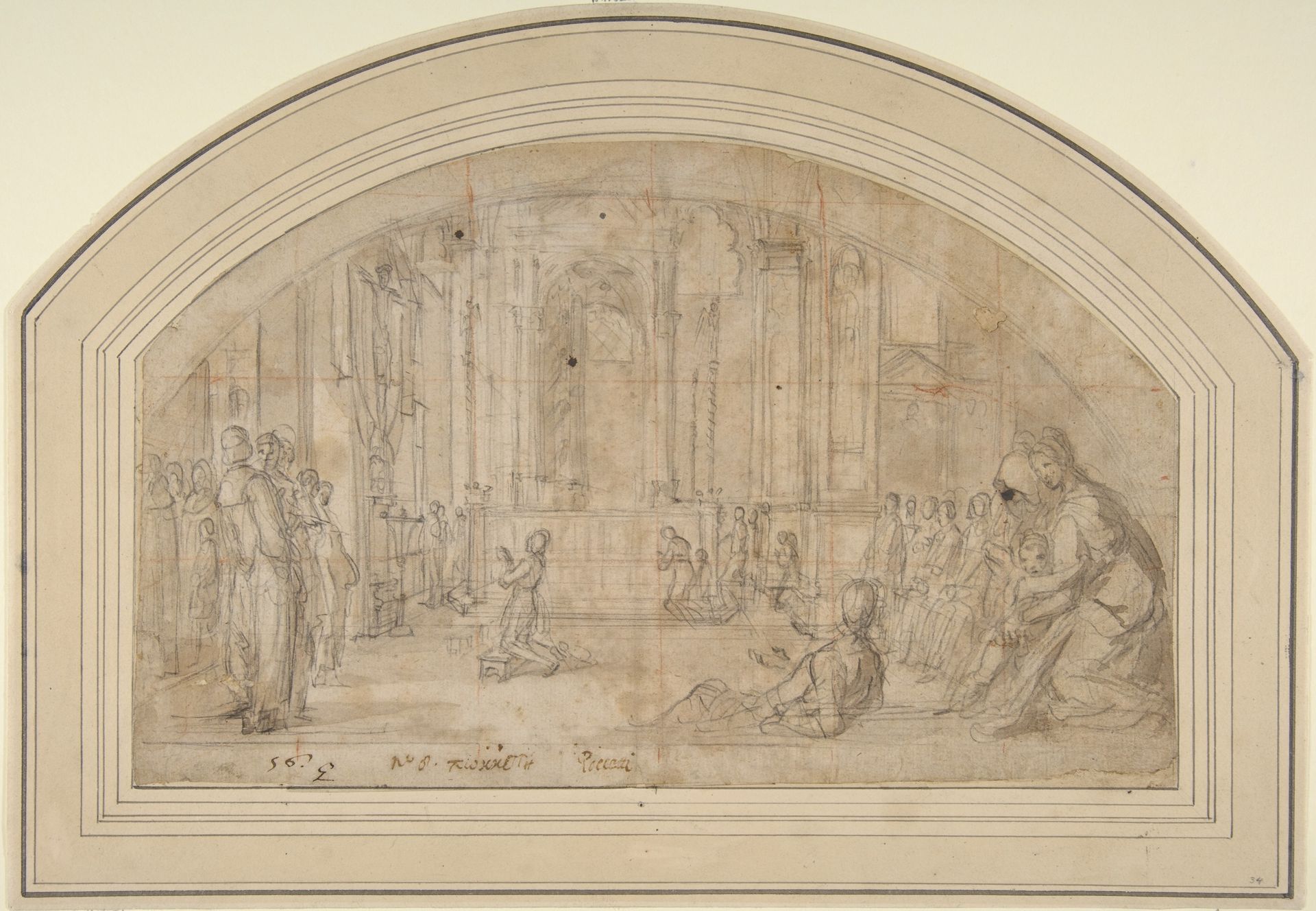 Saint Antoninus Kneeling before the Crucifix in Orsanmichele, Florence by Bernardino Poccetti