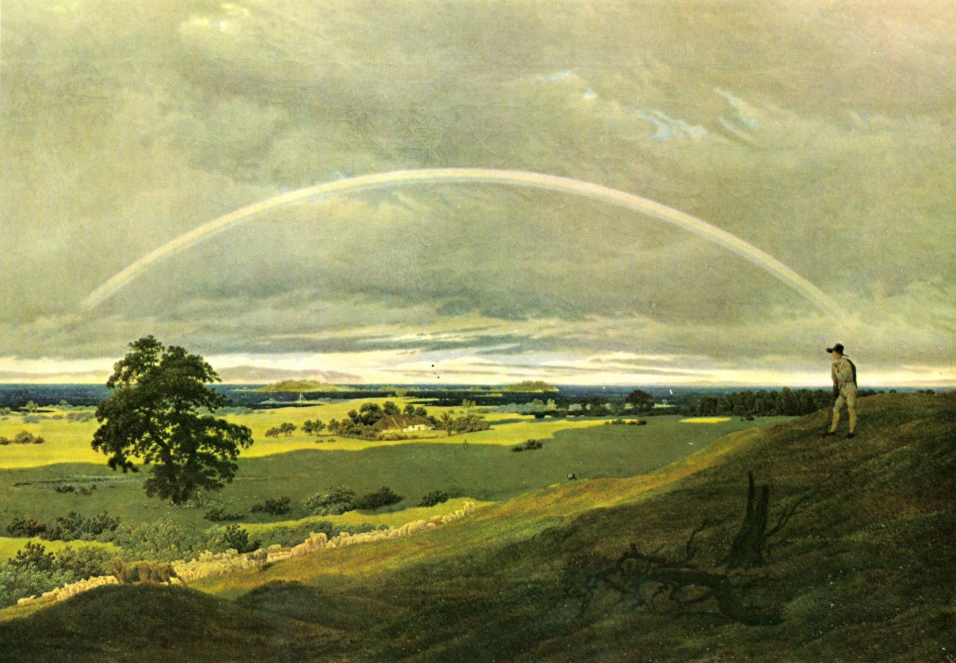 Landscape with rainbow by Caspar David Friedrich