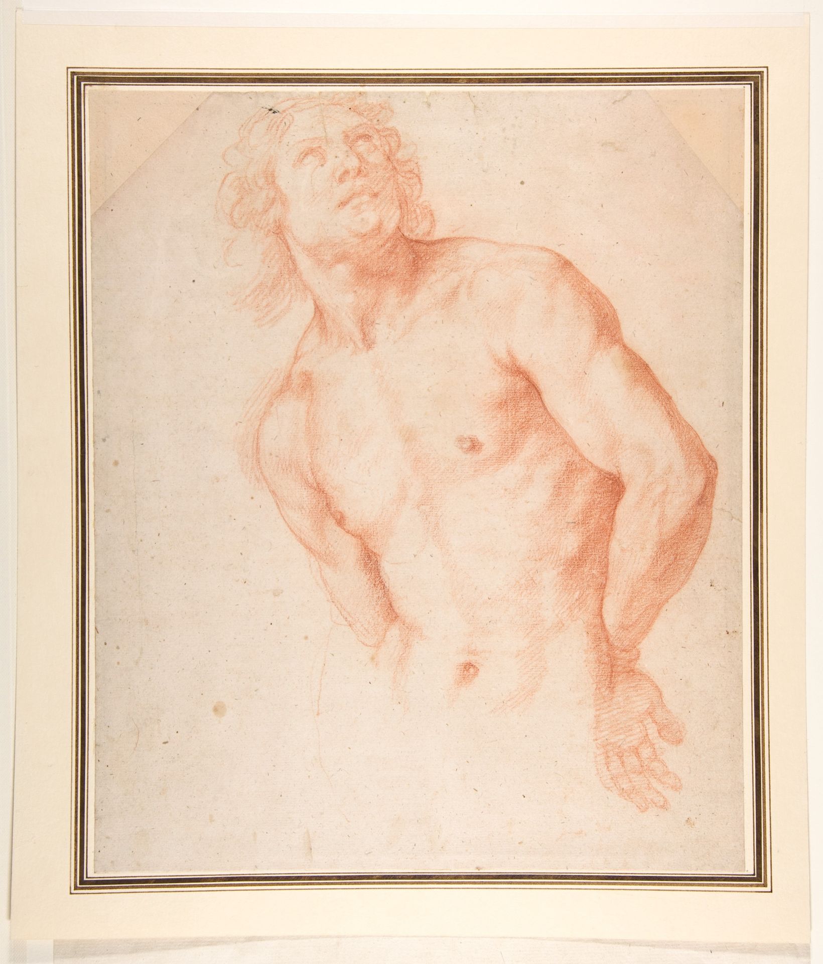 Half-Figure of a Male Nude with Arms behind Back by Ottavio Vannini