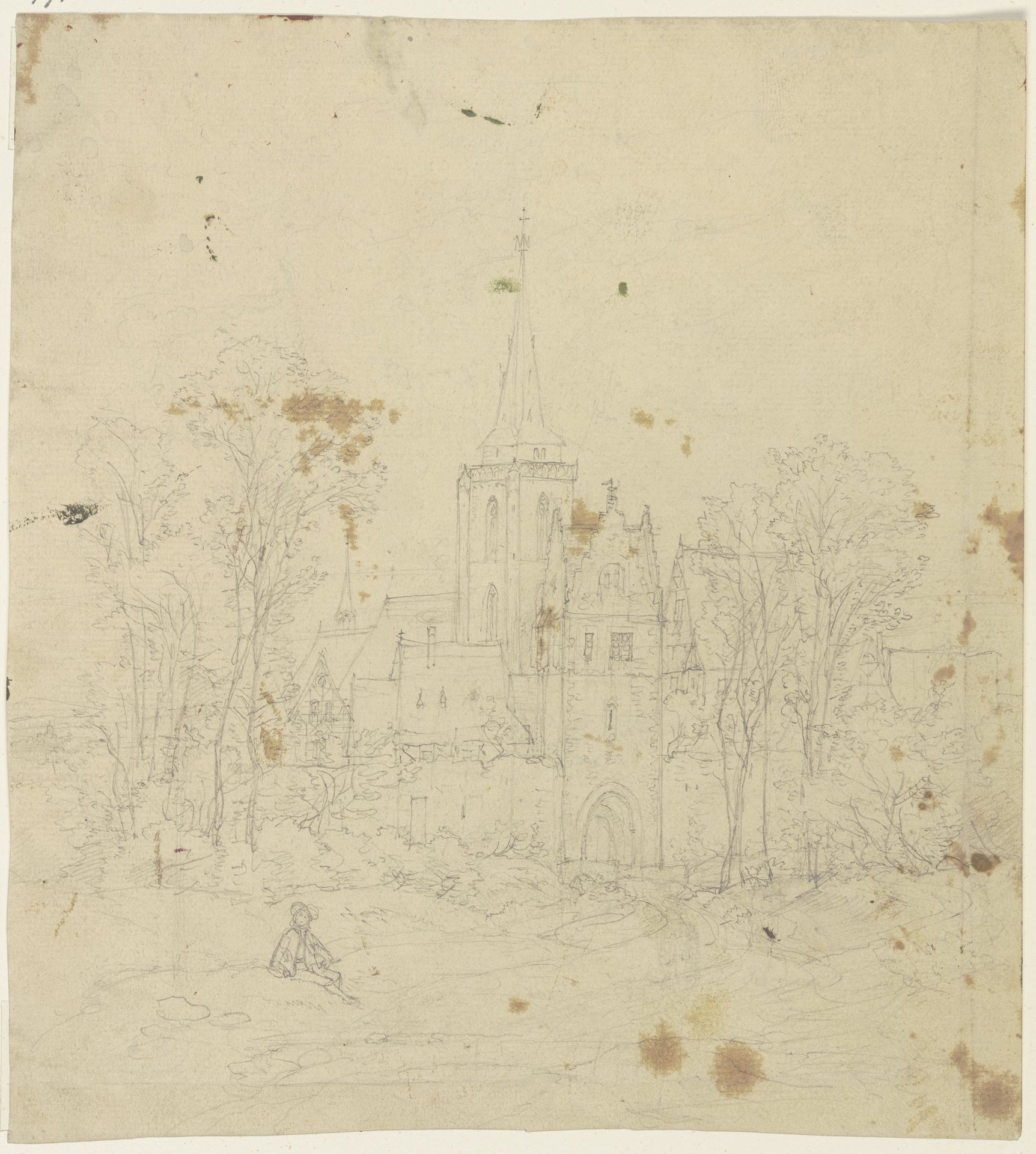City gate with church by Peter Becker