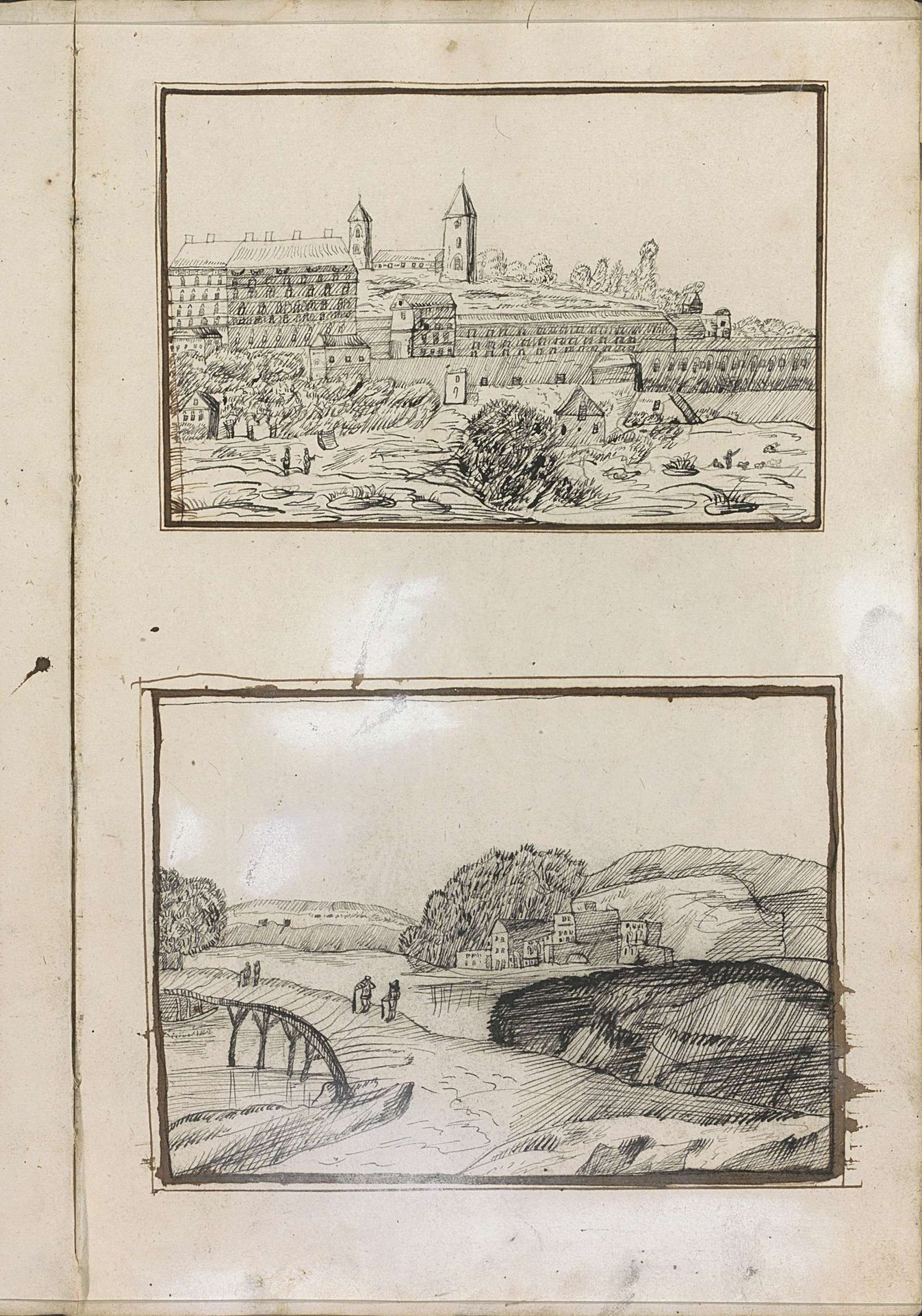 Twee stadsgezichten by Hendrick van Beaumont