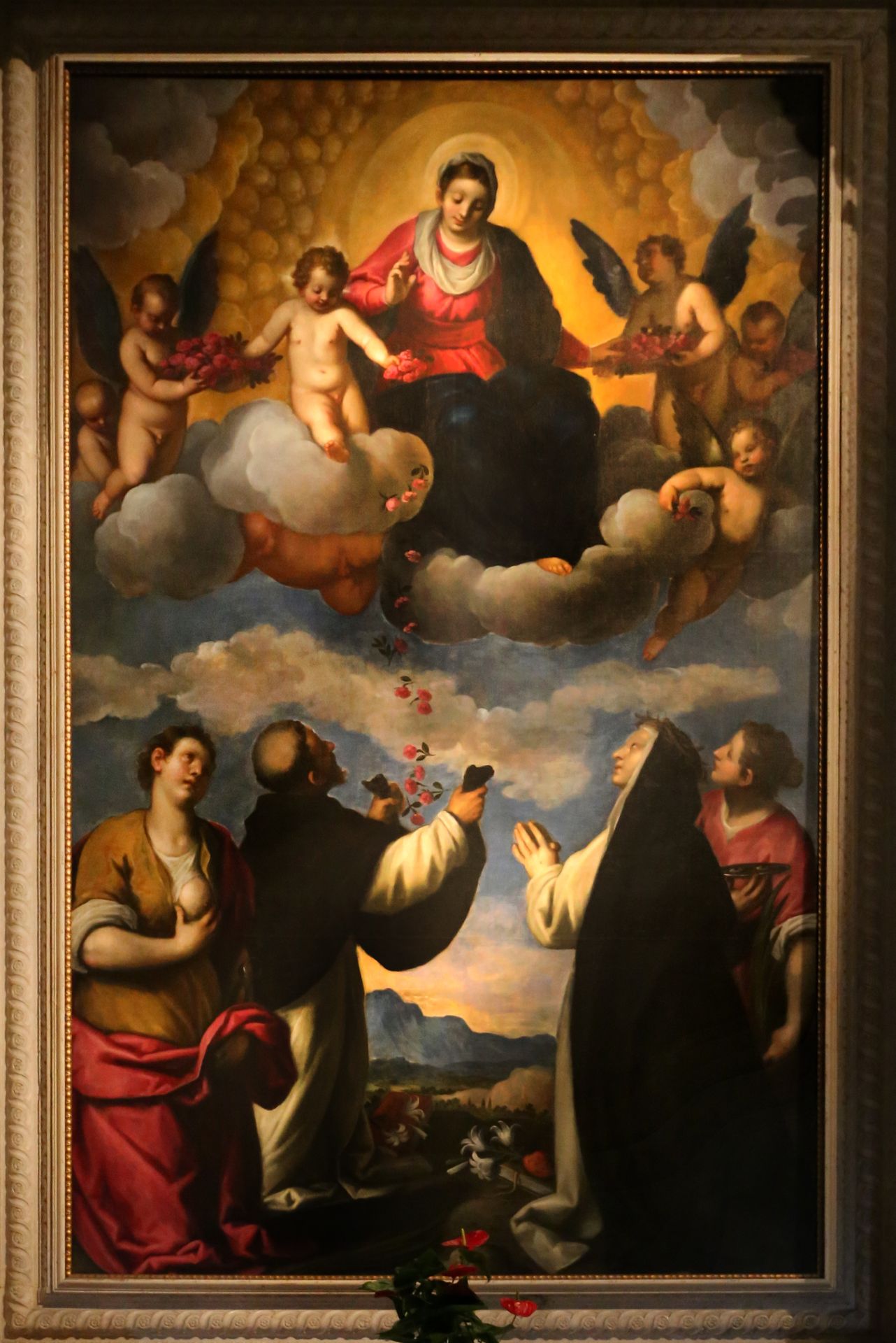 San Domenico raccoglie le rose per la Madonna del rosario by Palma il Giovane