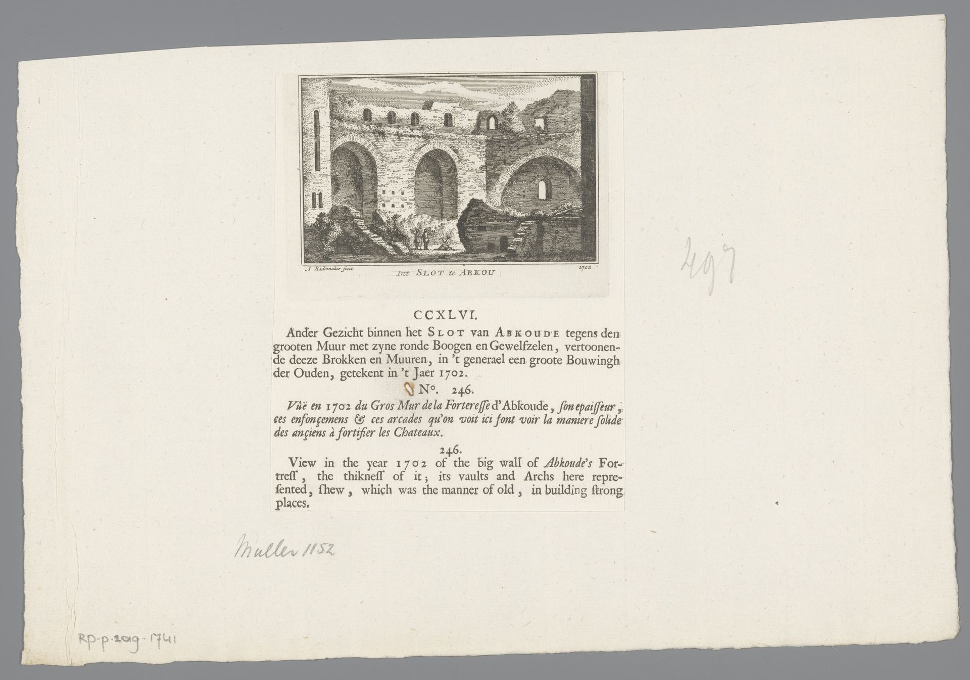 Gezicht op Slot Abcoude by Abraham Rademaker