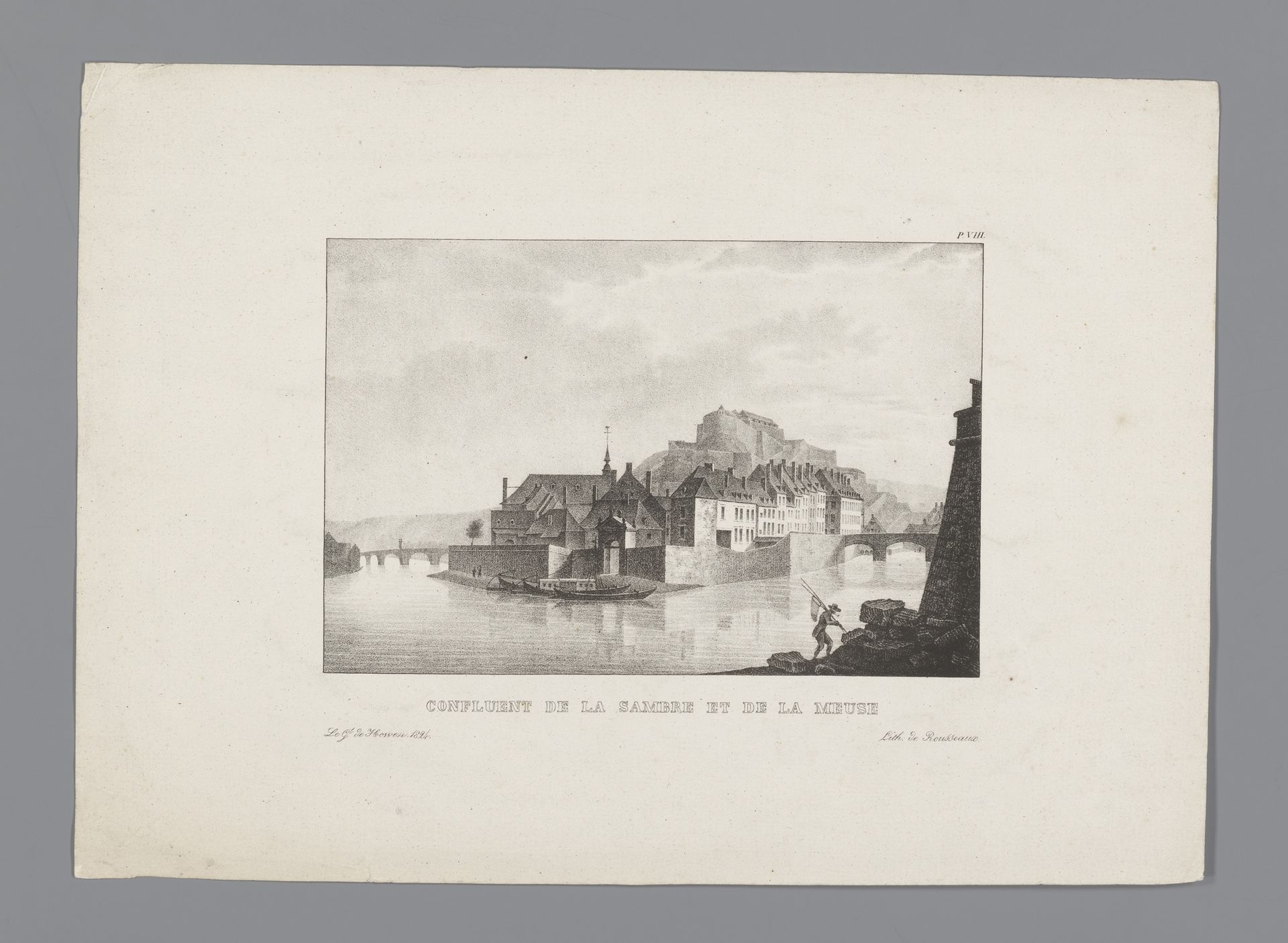 Gezicht op de Samber en de Maas by Otto Baron Howen