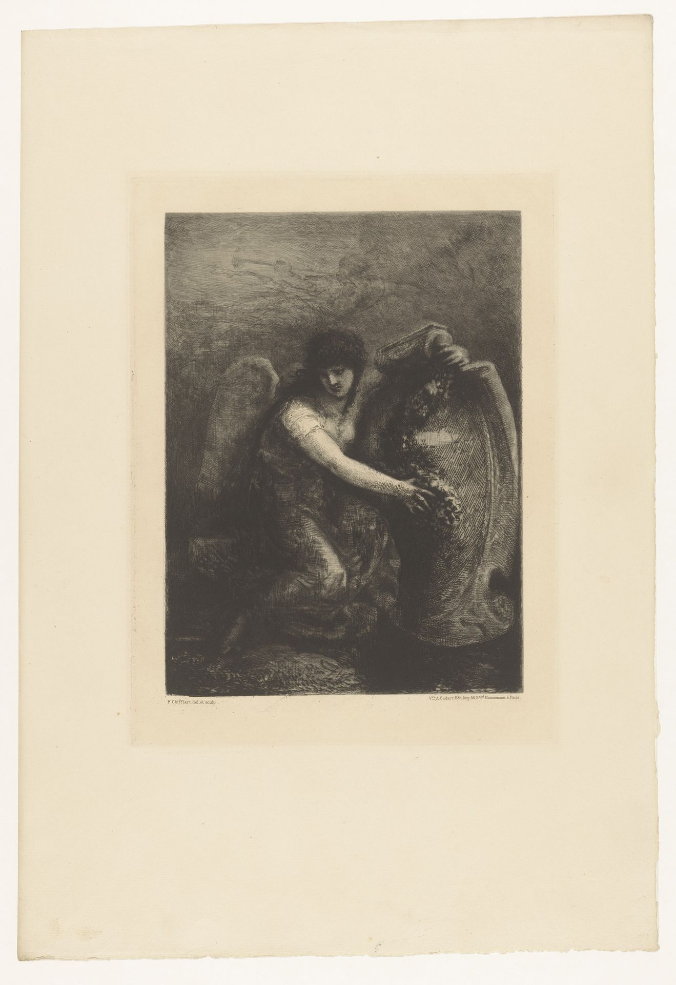 Engel met schild by François-Nicolas Chifflart