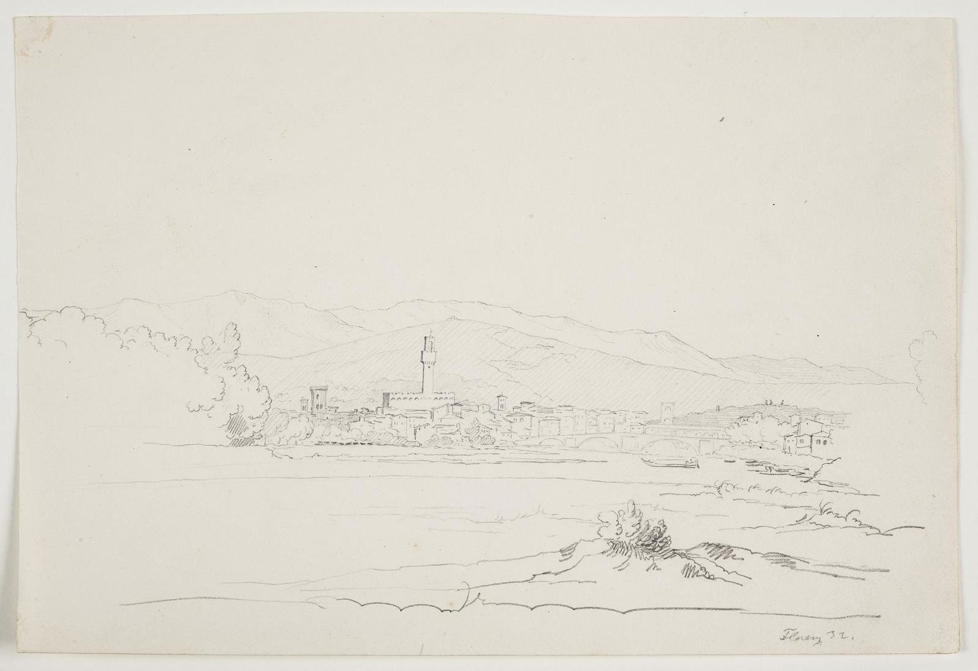 Firenze med floden Arno i forgrunden by Ditlev Blunck