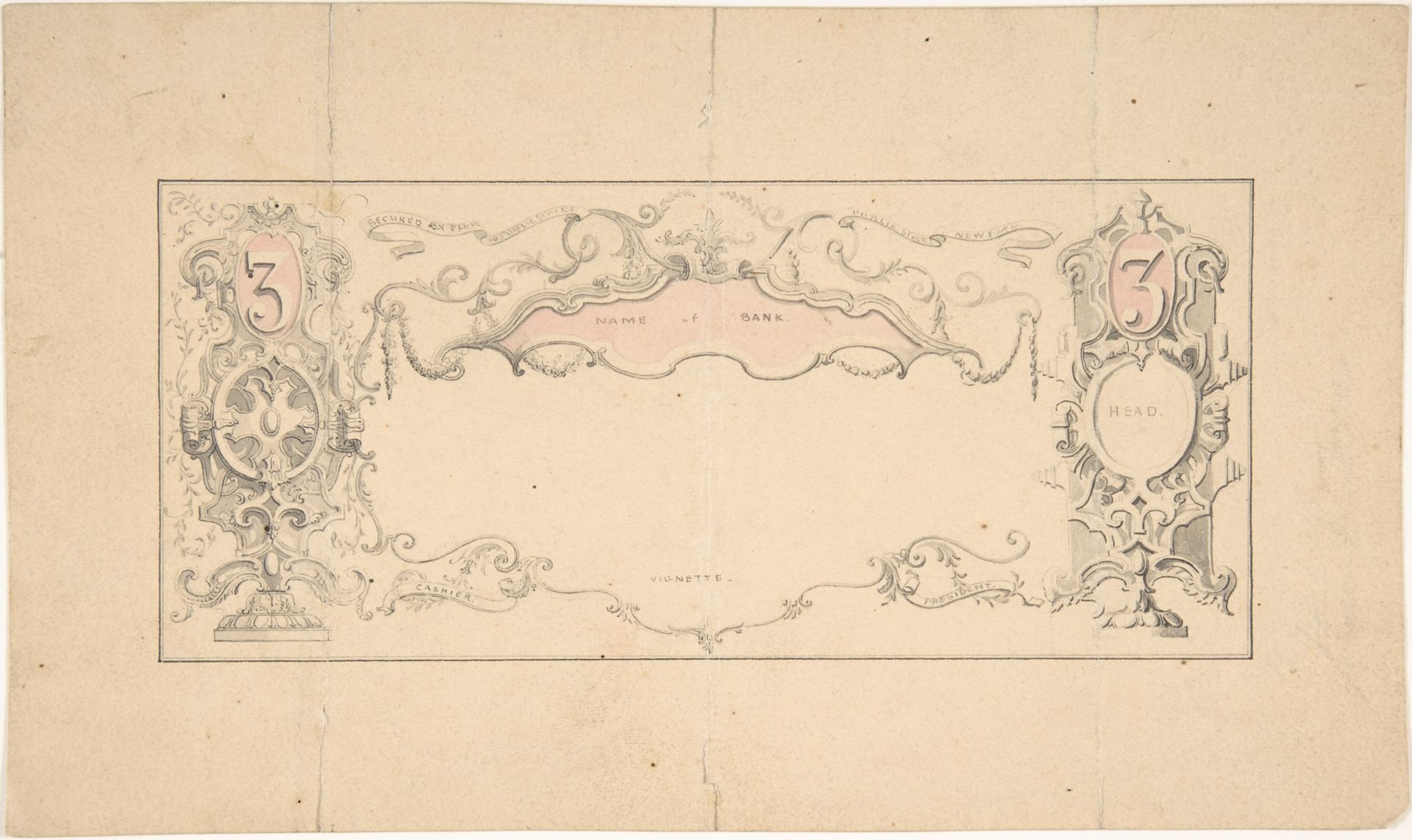 Design for Banknote or Certificate by Robert William Hume
