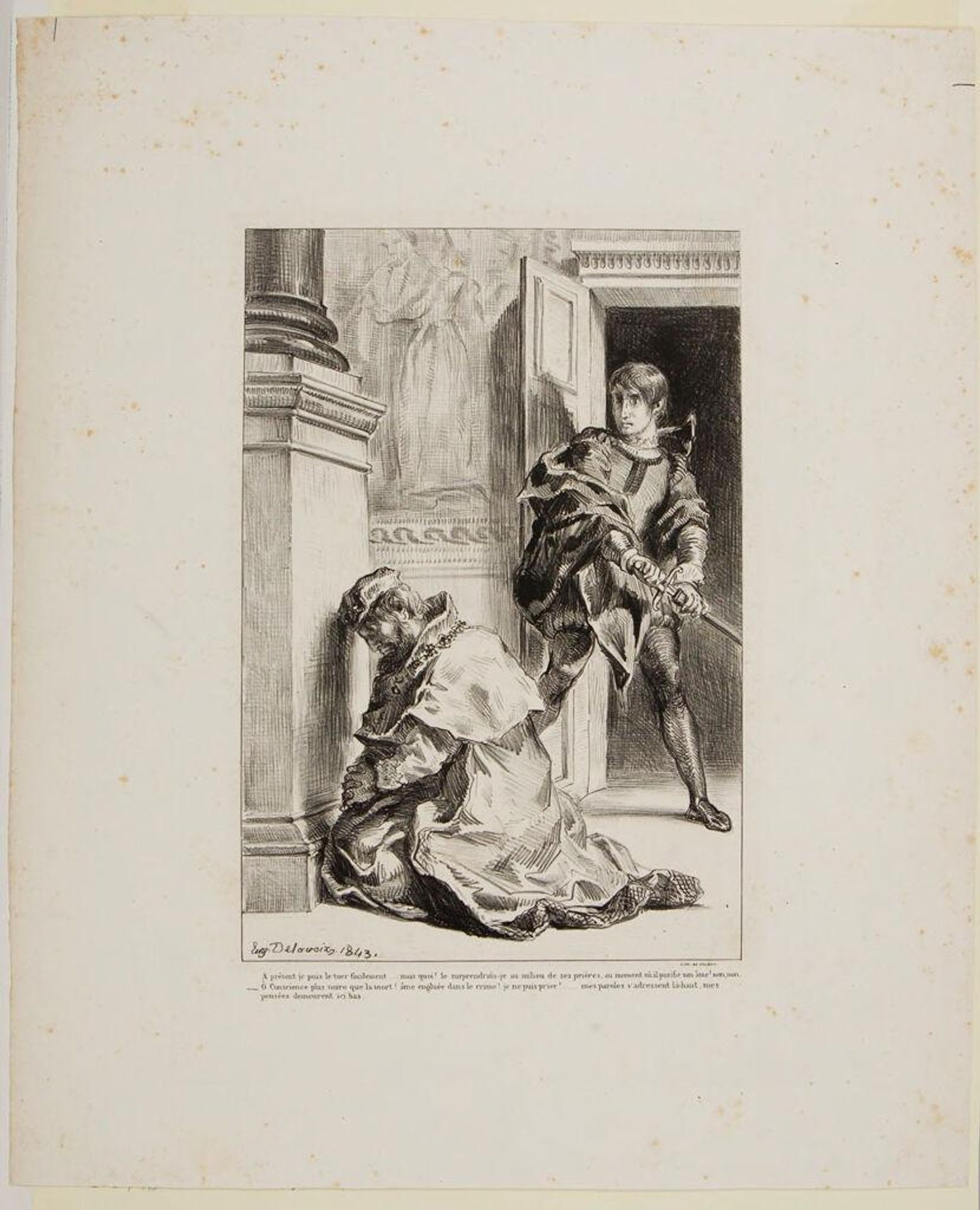 Hamlet Attempts to Slay the King by Eugène Delacroix