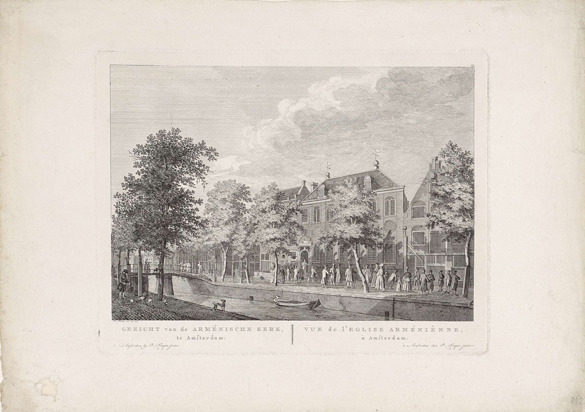 Gezicht op de Armeense Kerk te Amsterdam by Hermanus Petrus Schouten