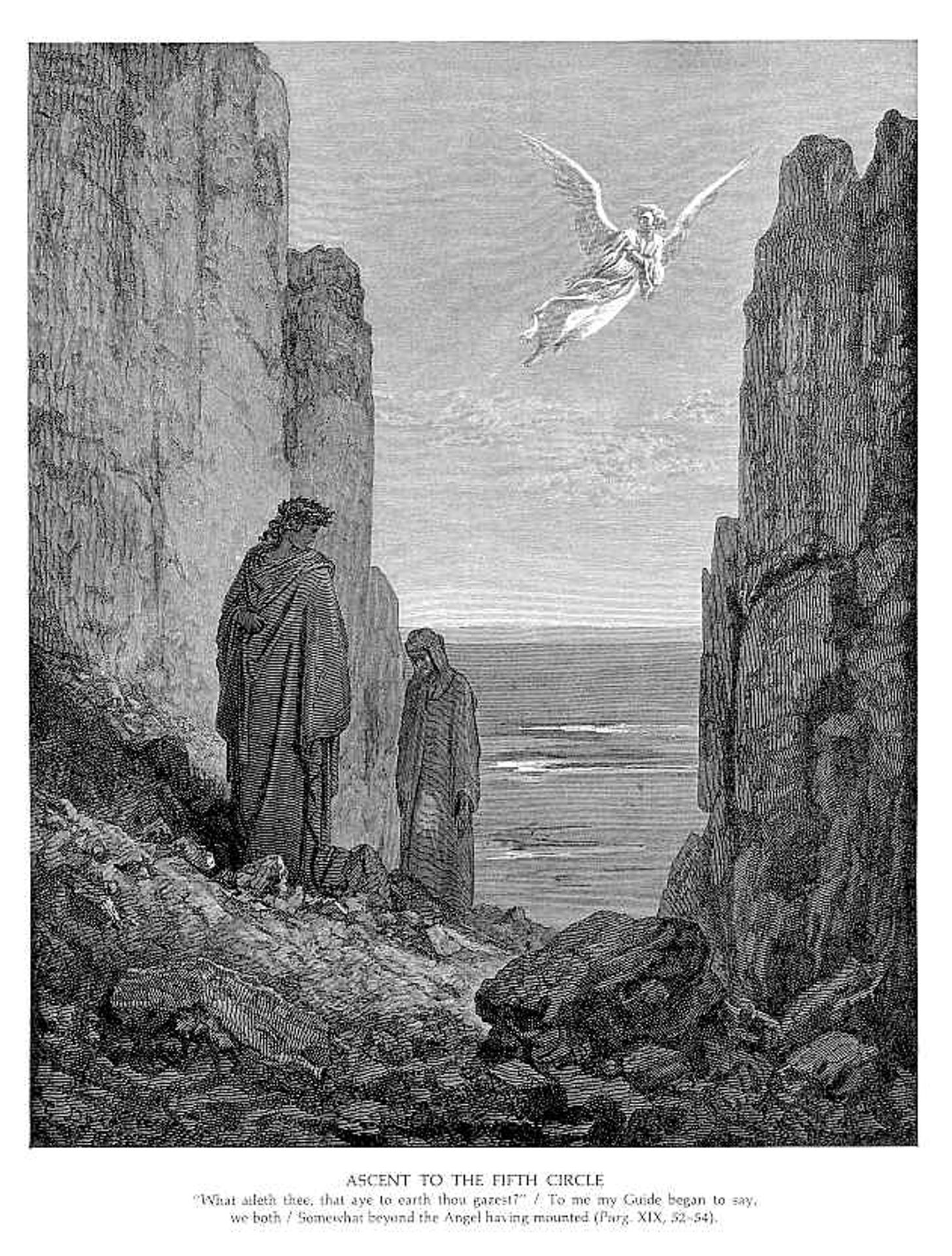 Ascent to the Fifth Circle by Gustave Dore