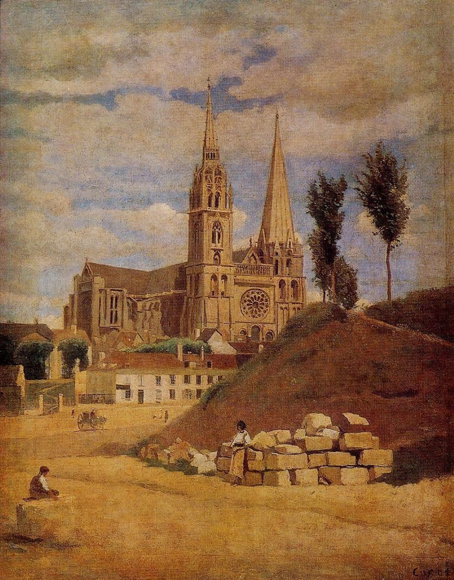 Chartres Cathedral by Camille Corot