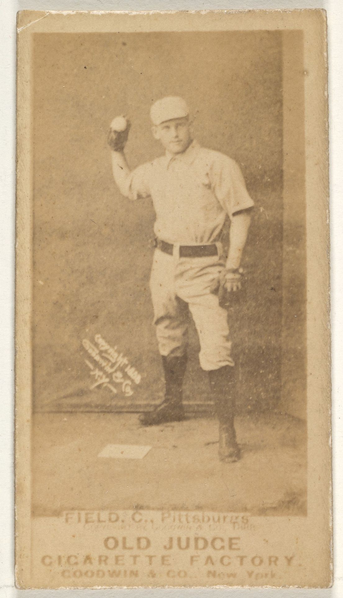John Joseph "Jocko" Fields, Catcher, Pittsburgh, from the Old Judge series (N172) for Old Judge Cigarettes by Goodwin & Company