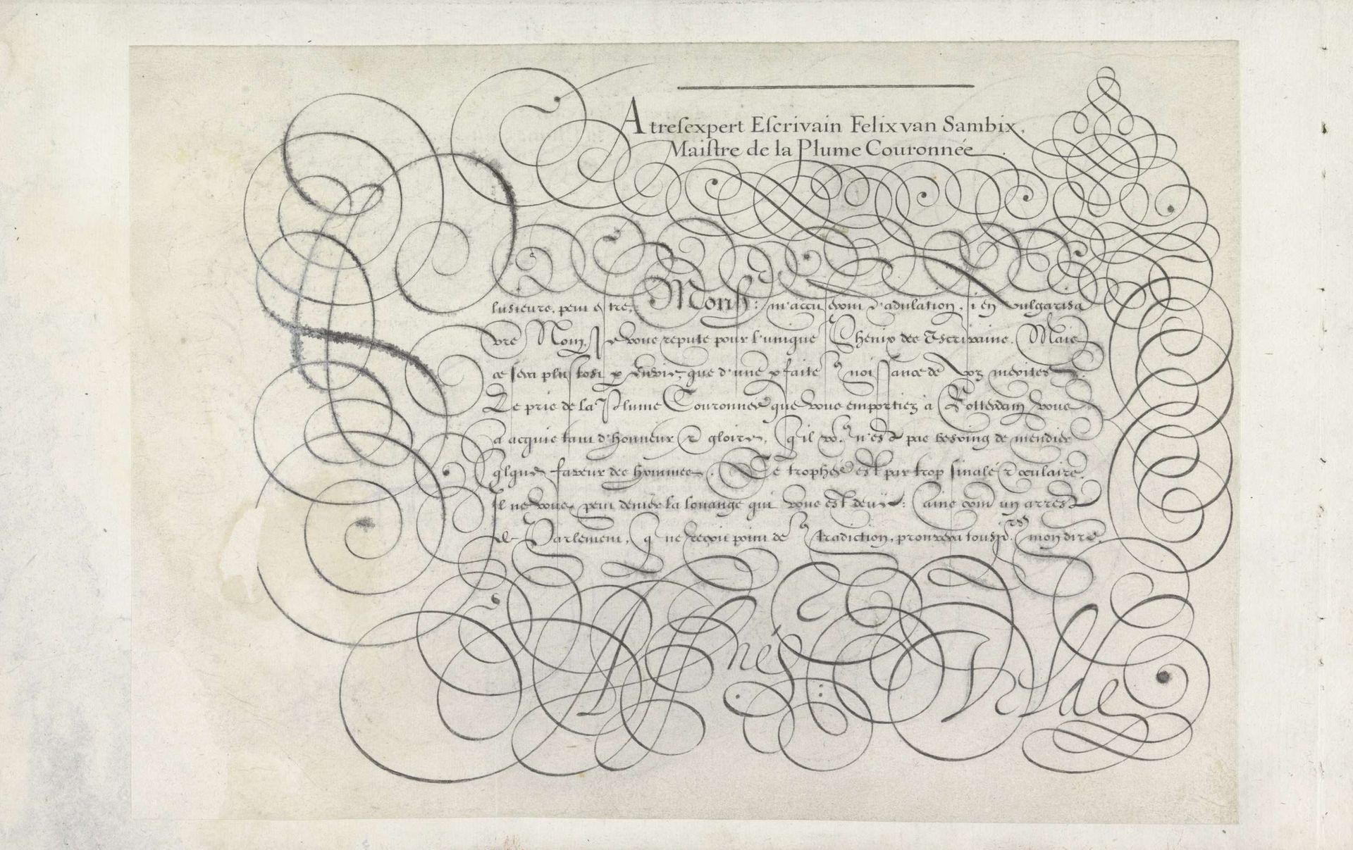 Ontwerp van een schrijfvoorbeeld: A tres expert (...) by Jan van de Velde I