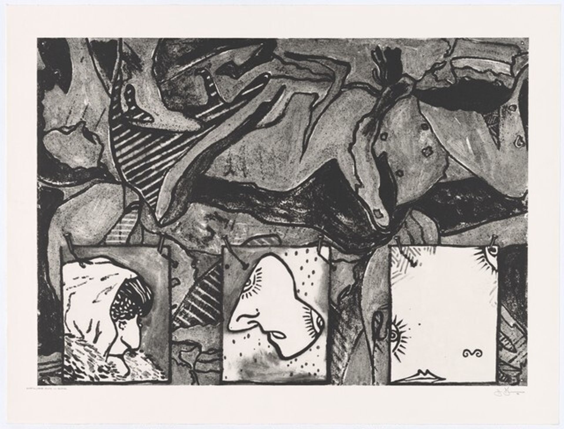 Untitled (final state - plate in black) by Jasper Johns