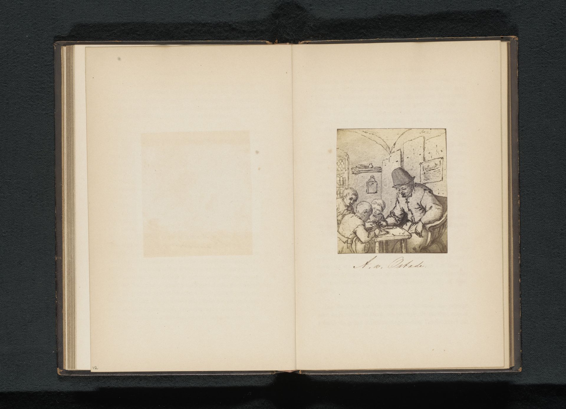 Fotoreproductie van een tekening van een man en drie kinderen door Adriaen van Ostade by Edmond Fierlants