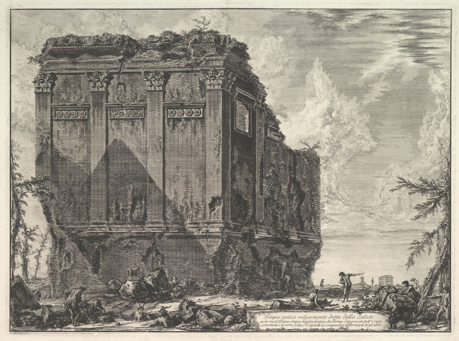 The so-called Temple of Salus, on the road to Albano (Tempio antico volgarmente detto della Salute) by Giovanni Battista Piranesi