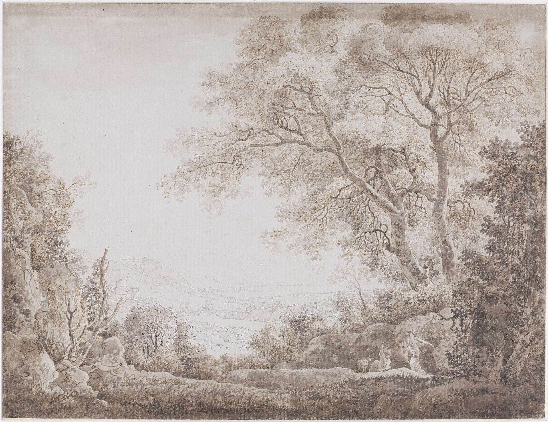 Italiaans landschap by Johann Conrad Steiner