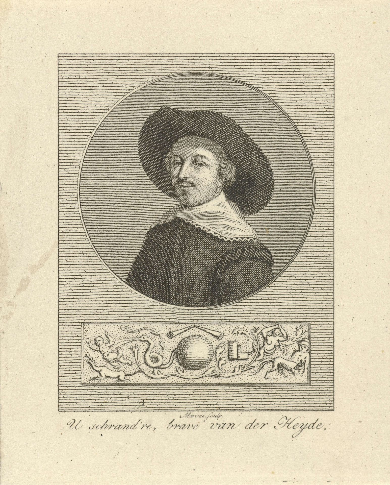 Portret van Jan van der Heyden by Jacob Ernst Marcus