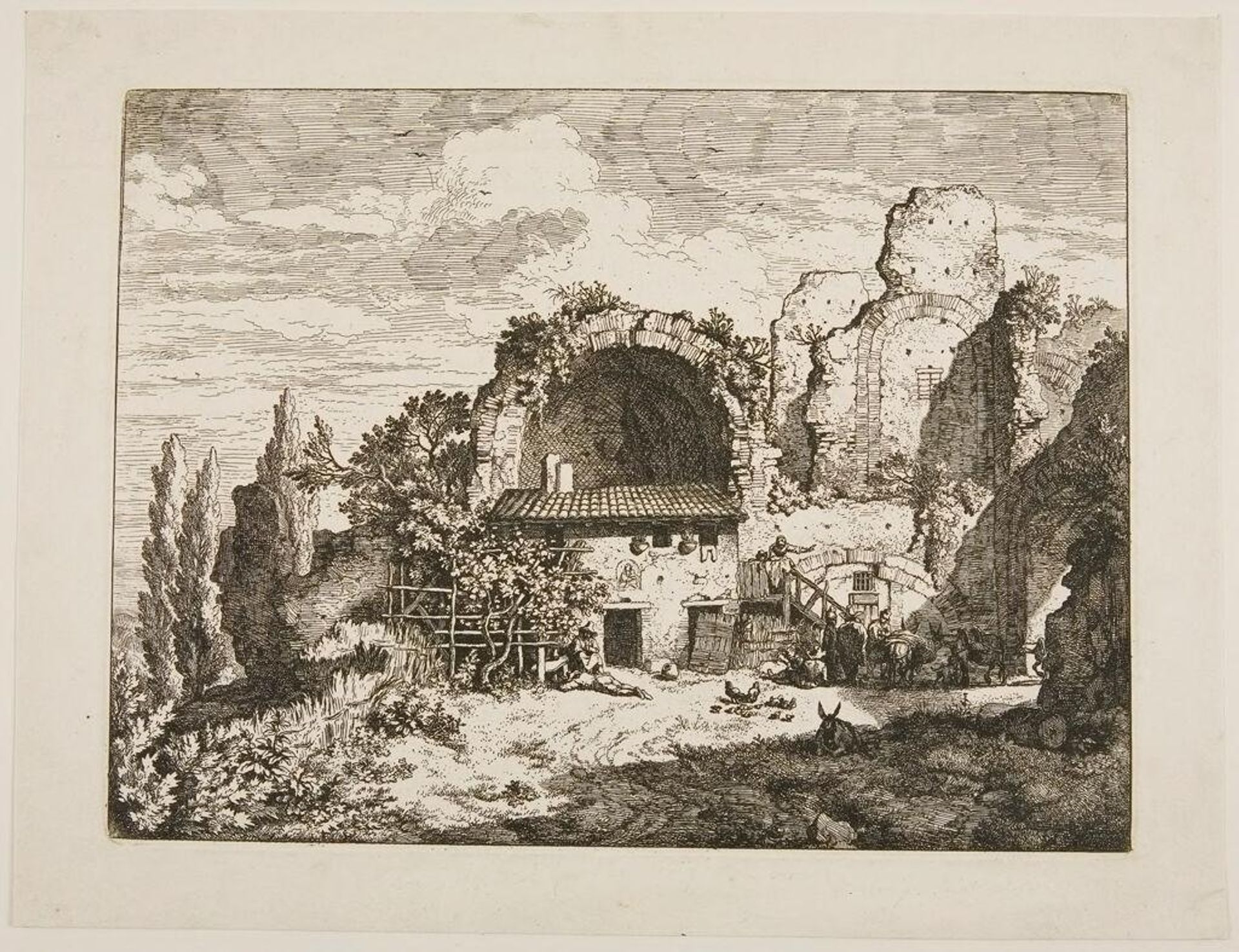 Mule-drivers' inn by Christian Wilhelm Ernst Dietrich