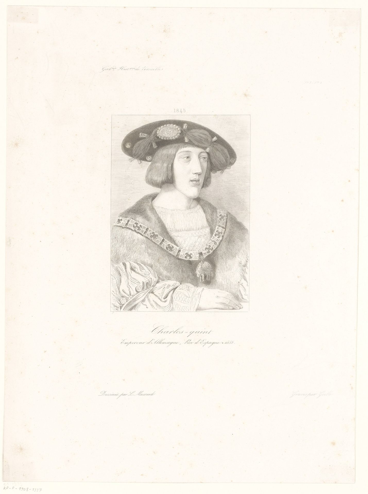 Portret van Karel V by Amédée Félix Barthélemy Geille